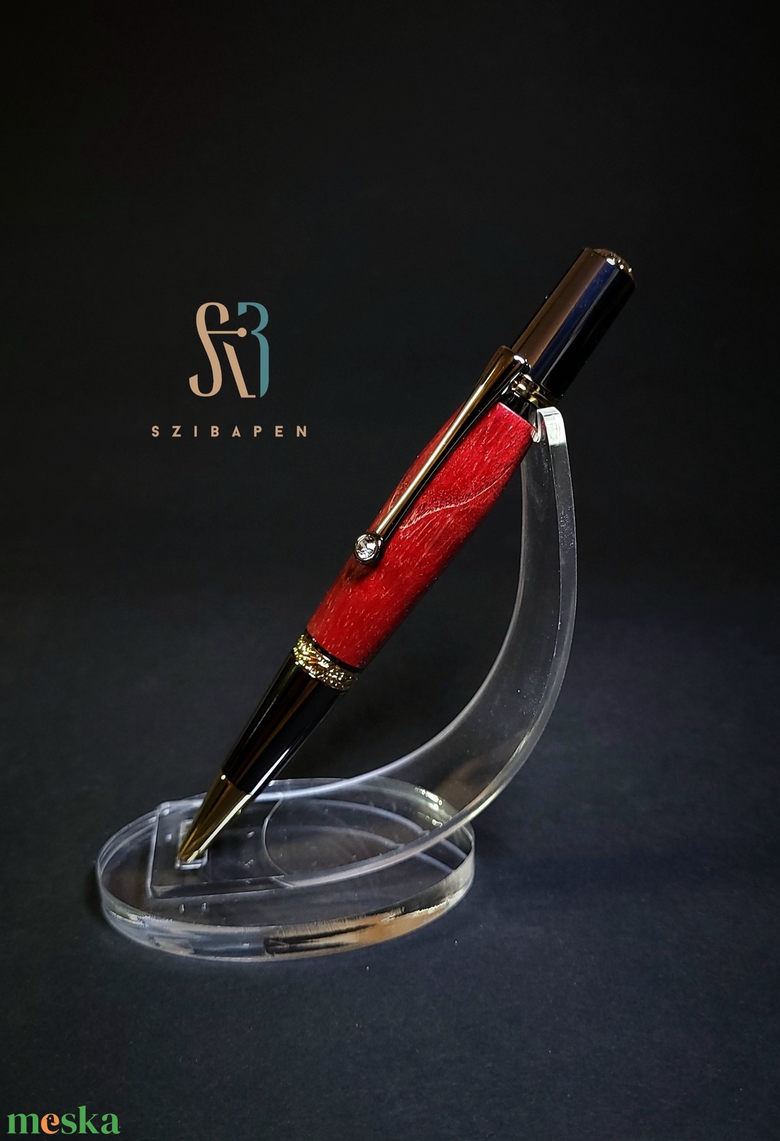 Egyedi golyóstoll . Bordó stabilizált fával - otthon & életmód - papír, írószer - ceruza & toll - Meska.hu