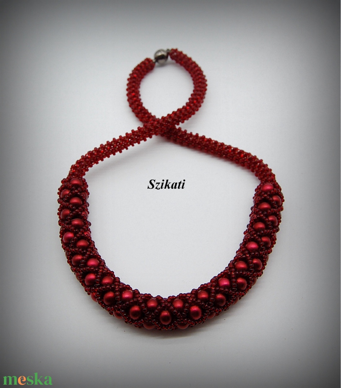 Piros gyöngyfűzött nyakék - ékszer - nyaklánc - gyöngyös nyaklánc - Meska.hu Piros gyöngyfűzött nyakék - ékszer - nyaklánc - gyöngyös nyaklánc - Meska.hu