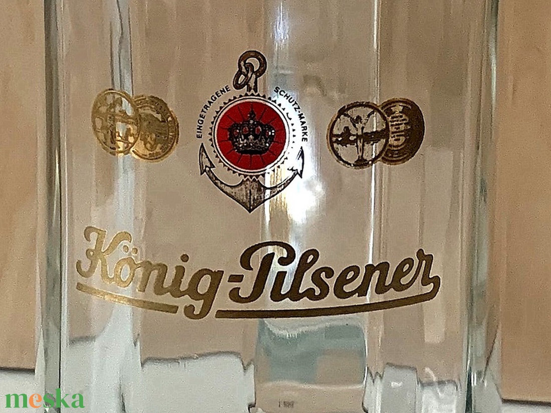 Retro König Pilsener vastag falú üveg söröskorsó (hibátlan)  - otthon & életmód - konyhafelszerelés, tálalás - tálalás - sörös pohár és korsó - Meska.hu