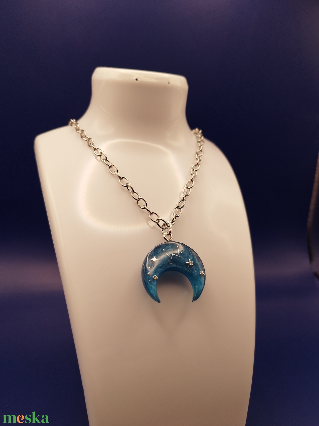 Félhold medálos nyaklánc  - ékszer - nyaklánc - medálos nyaklánc - Meska.hu
