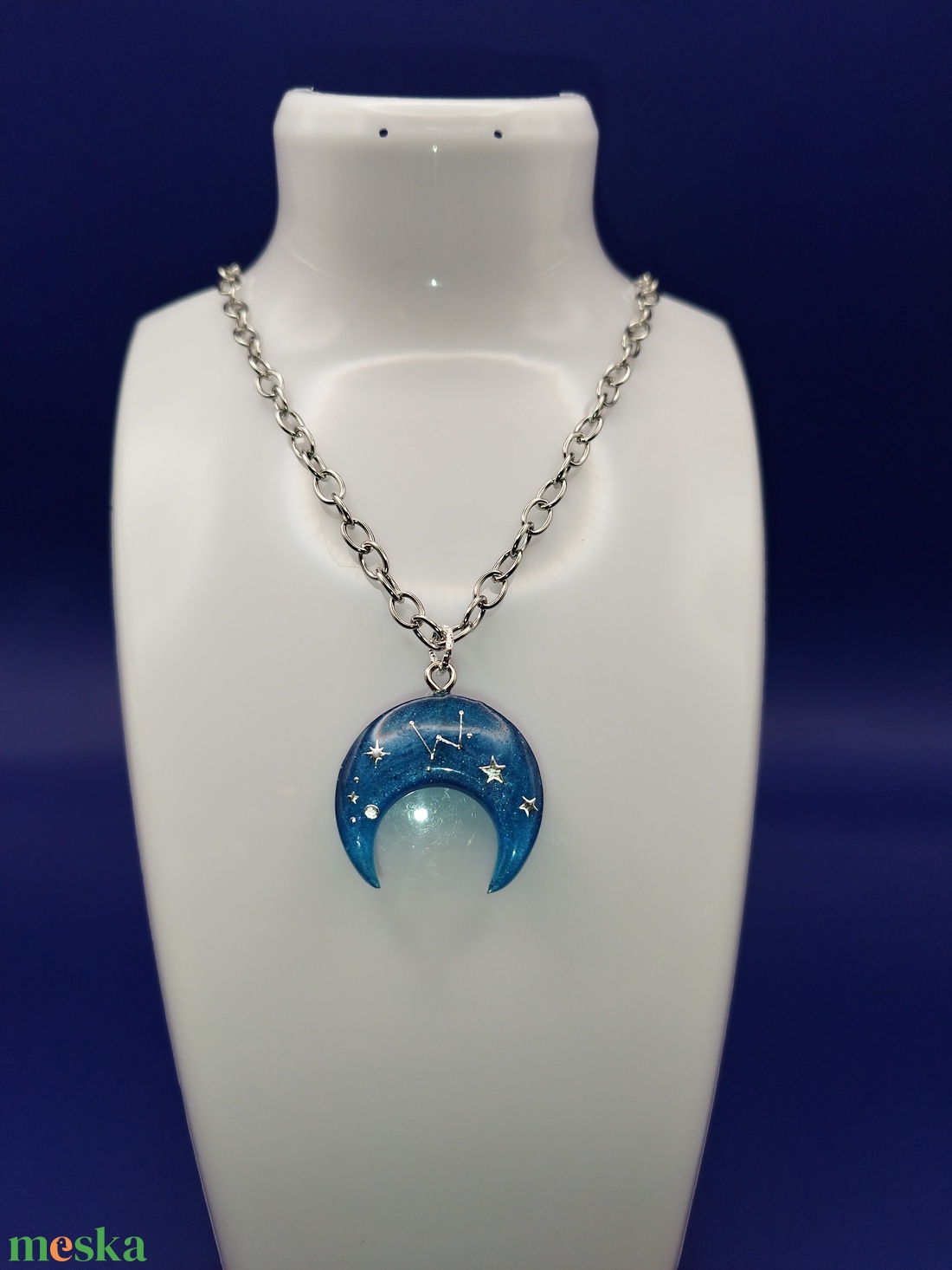 Félhold medálos nyaklánc  - ékszer - nyaklánc - medálos nyaklánc - Meska.hu