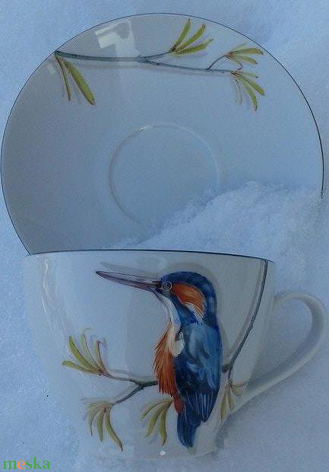 Jégmadaras mintával megfestett porcelán teás-kávés csésze alsóval - otthon & életmód - konyhafelszerelés, tálalás - tálalás - teás- és kávés pohár, készlet - Meska.hu Jégmadaras mintával megfestett porcelán teás-kávés csésze alsóval - otthon & életmód - konyhafelszerelés, tálalás - tálalás - teás- és kávés pohár, készlet - Meska.hu