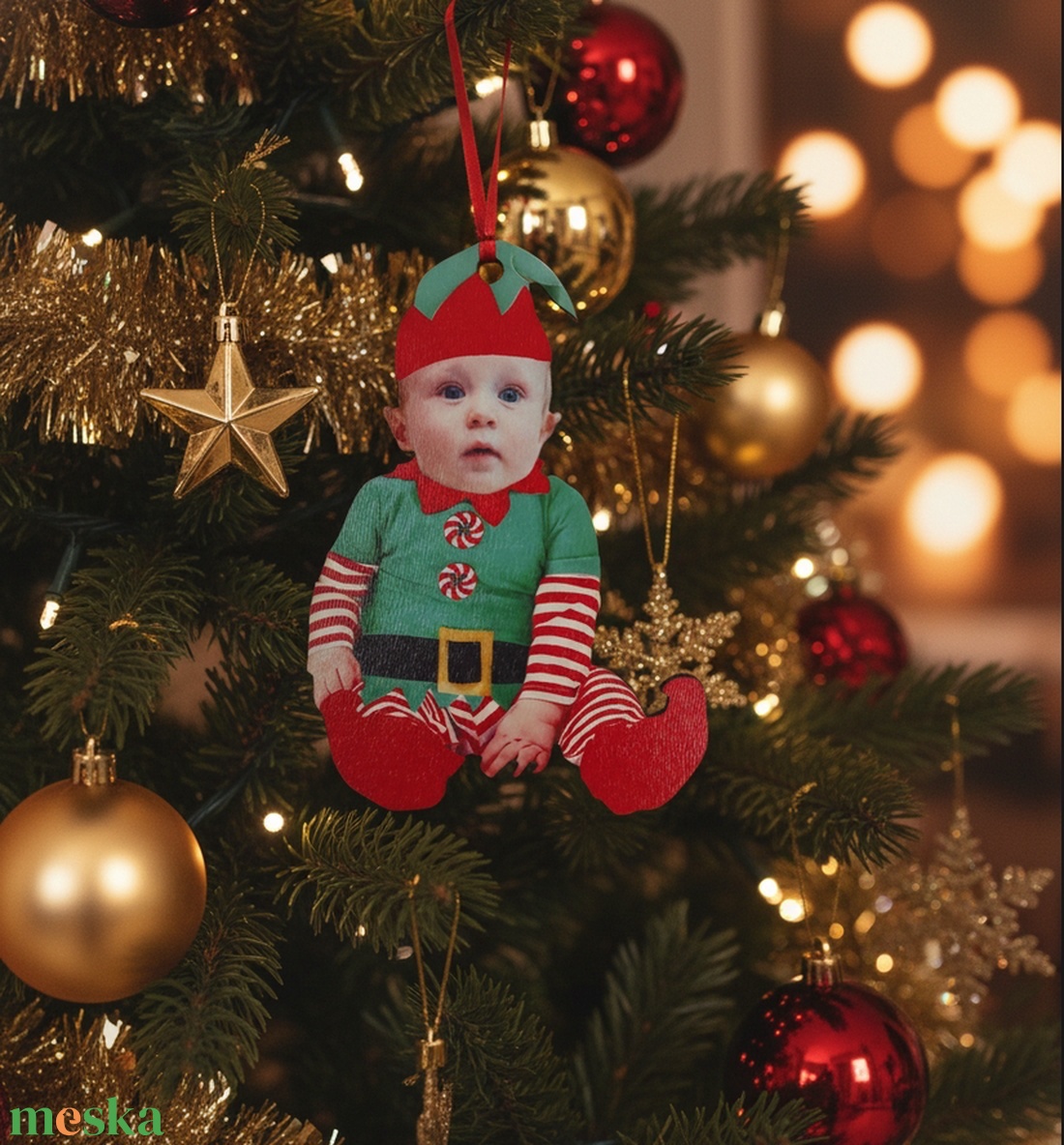 Fényképes manó dísz - karácsony - karácsonyi lakásdekoráció - karácsonyfadíszek - Meska.hu