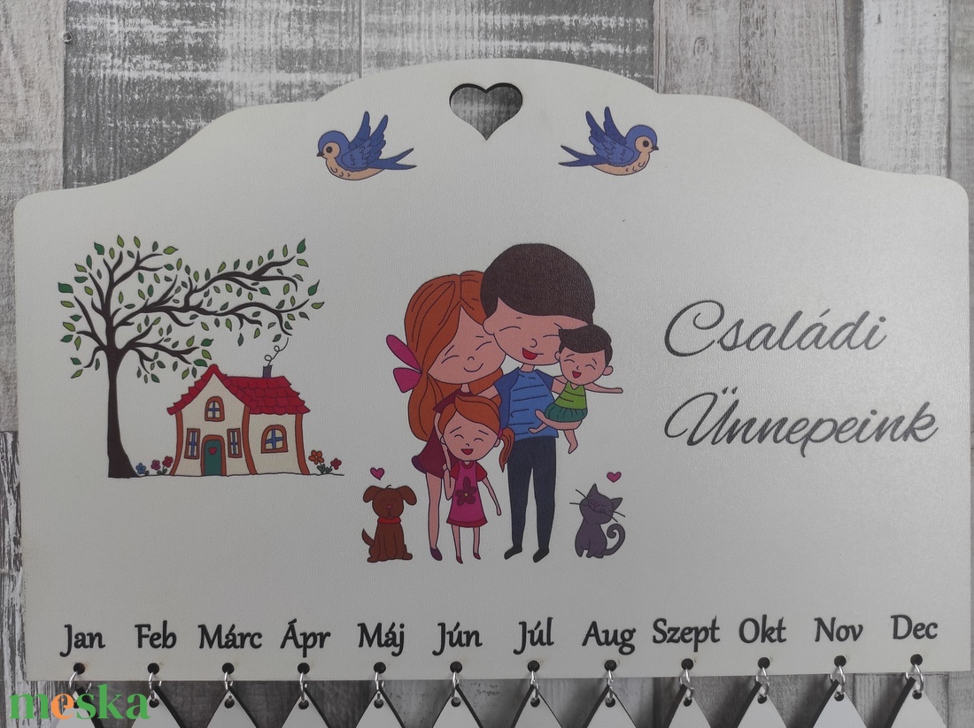 Családi naptár - otthon & életmód - dekoráció - fali és függő dekoráció - falinaptár & öröknaptár - Meska.hu
