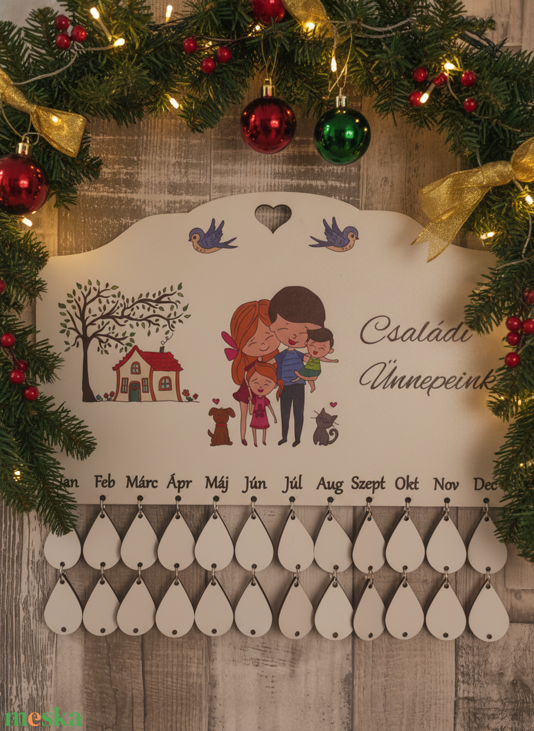Családi naptár - otthon & életmód - dekoráció - fali és függő dekoráció - falinaptár & öröknaptár - Meska.hu