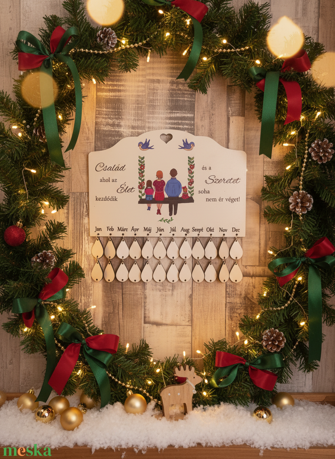 Családi naptár (hintás) - otthon & életmód - dekoráció - fali és függő dekoráció - falinaptár & öröknaptár - Meska.hu