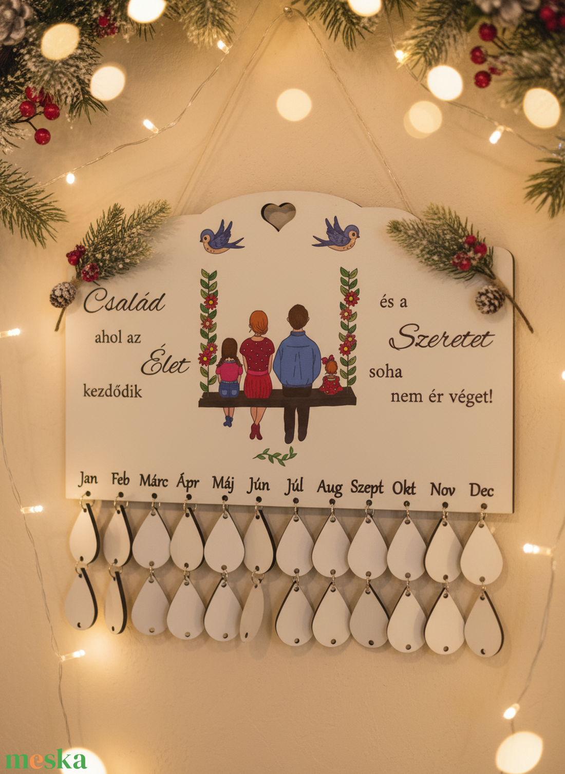 Családi naptár (hintás) - otthon & életmód - dekoráció - fali és függő dekoráció - falinaptár & öröknaptár - Meska.hu