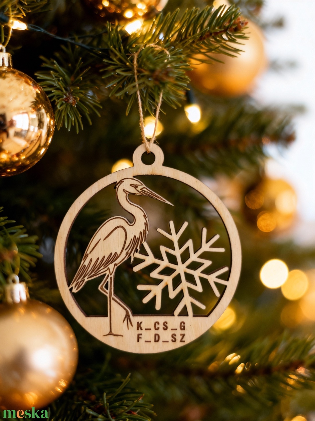 Vicces Kócsag Fadísz - karácsony - karácsonyi lakásdekoráció - karácsonyfadíszek - Meska.hu
