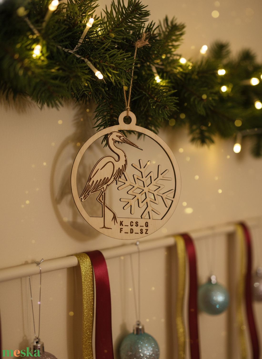 Vicces Kócsag Fadísz - karácsony - karácsonyi lakásdekoráció - karácsonyfadíszek - Meska.hu