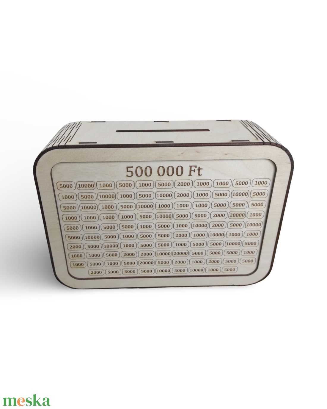 500 000 Ft-os fa persely � lehúzható összegekkel, egyedi felirattal - otthon & életmód - dekoráció - asztal és polc dekoráció - persely - Meska.hu