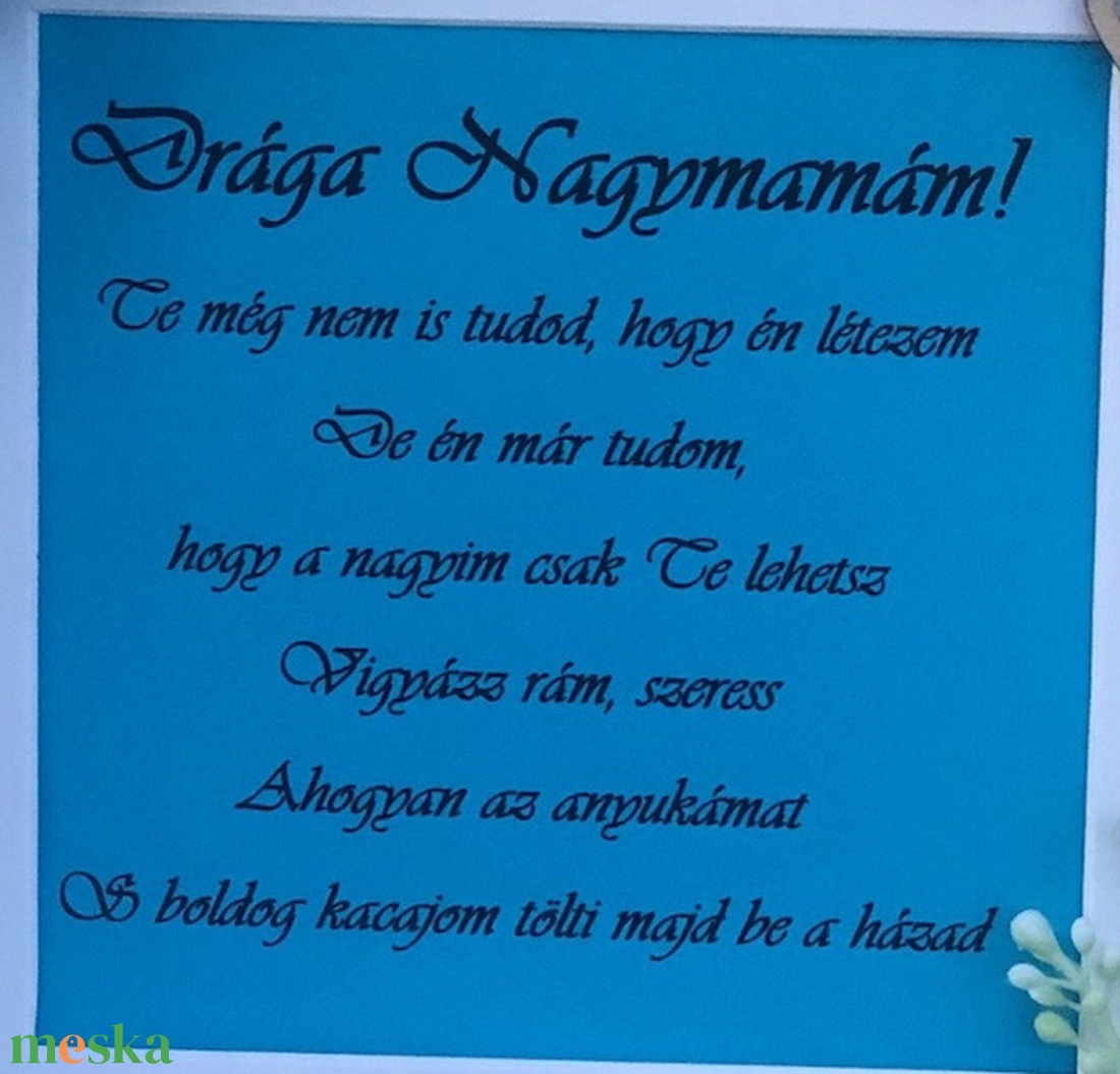 Bababejelentő kép  az örömhír stílusos, kézműves formában babavárásra, keresztelőre. Egy emlék, ami örökre megmarad - otthon & életmód - babaszoba, gyerekszoba - babaszoba kép - Meska.hu