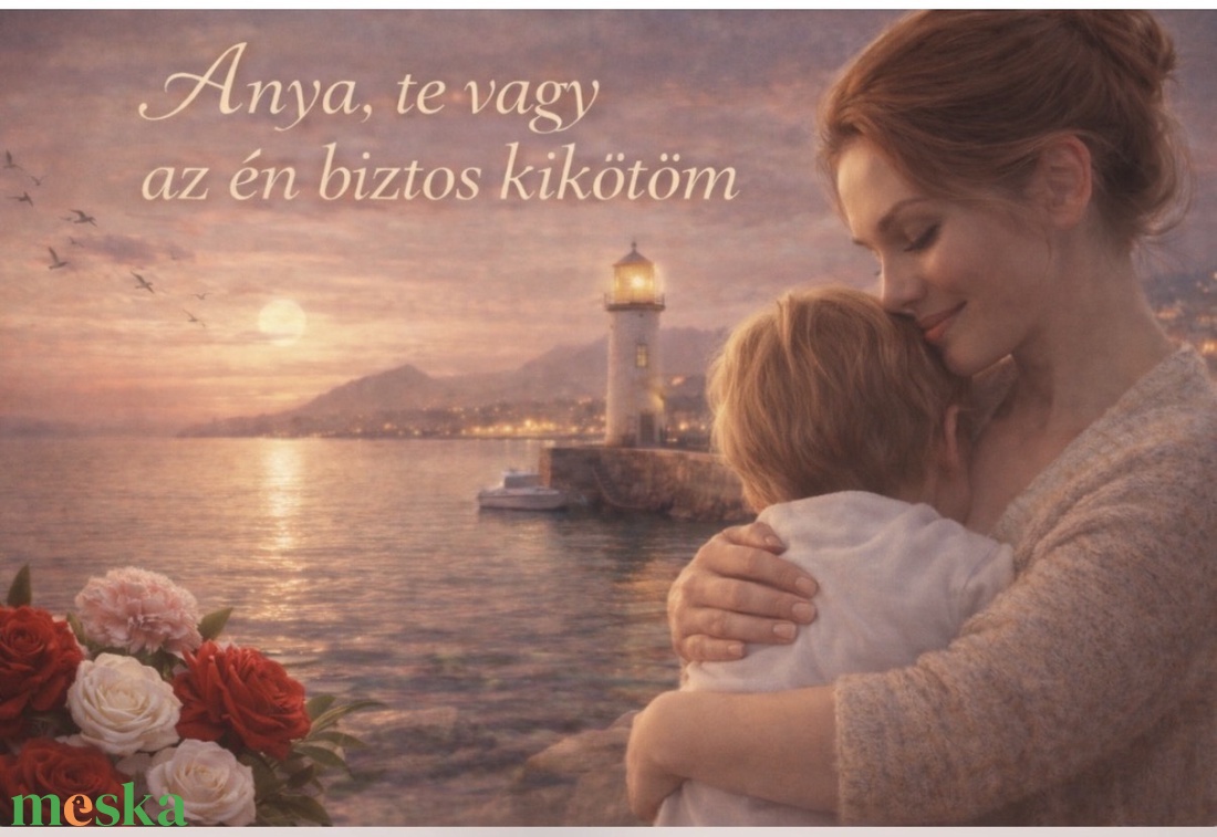 Anyák napi ajándék édesanyának � Megható anya-gyermek páros karkötő díszdobozban � Anya, te vagy az én biztos kikötőm - ékszer - karkötő - charm karkötő - Meska.hu