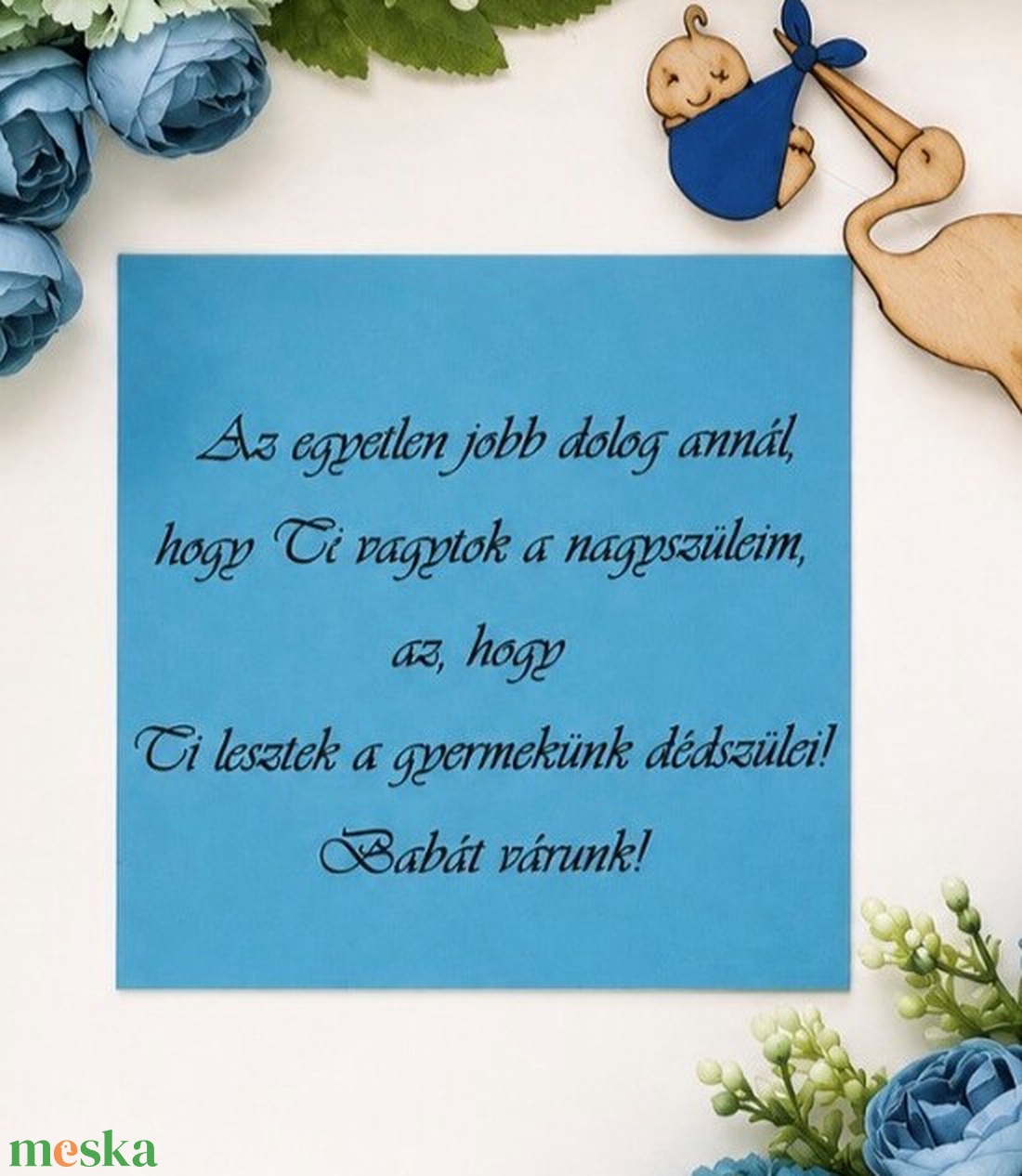 Fiús bababejelentő kép � egyedi ajándék nagyszülőknek - baba - mama - babaemlékek - bababejelentők - Meska.hu