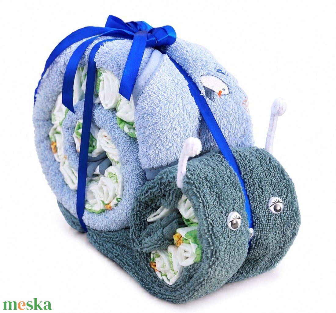 Csigás pelenkatorta � babaváróra,babalátogatóra és keresztelőre - baba - mama - pelenkázó, babafürdető kellékek - pelenkatorta - Meska.hu
