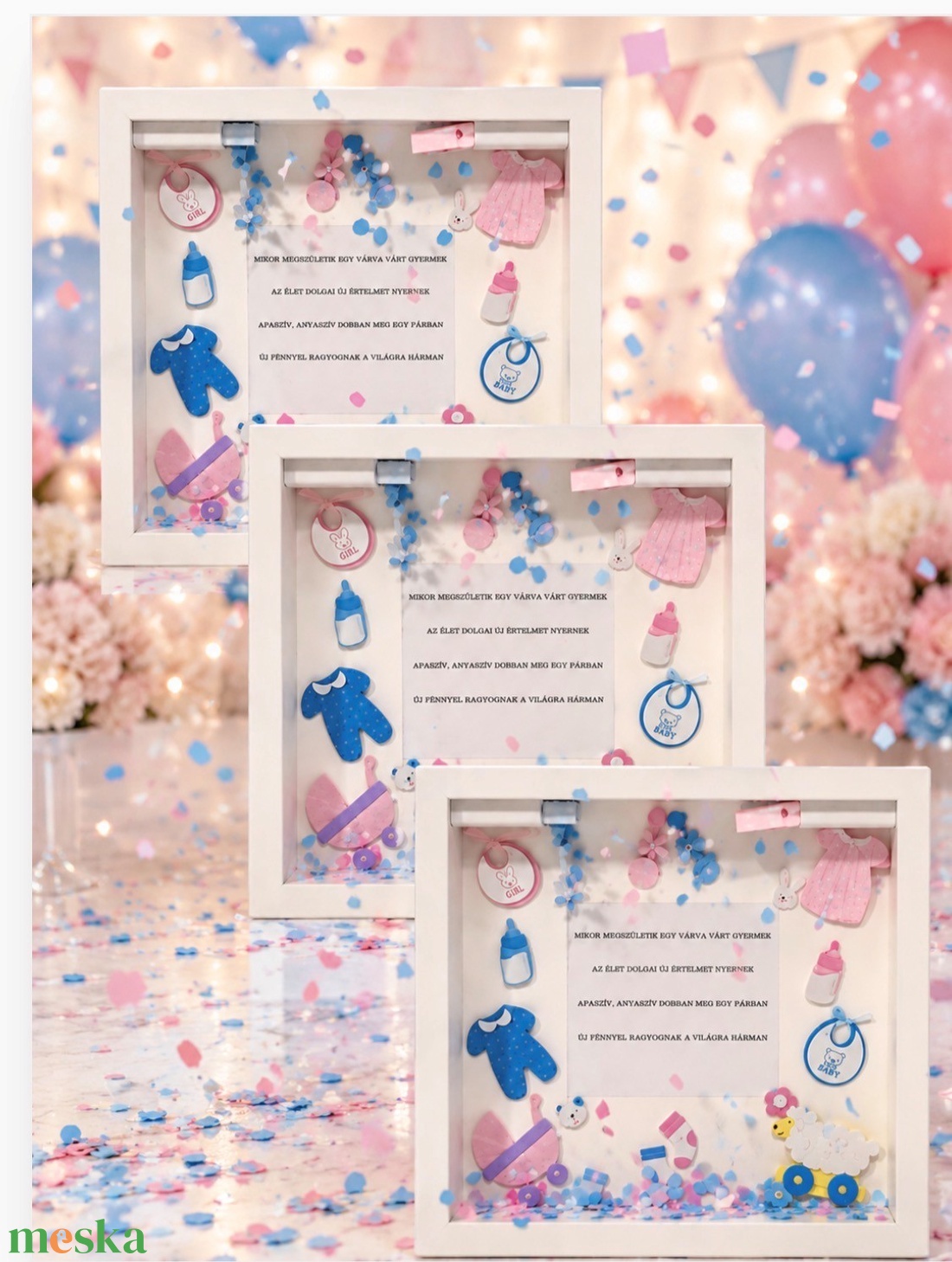 Gender reveal box  � fiú vagy lány babaváró meglepetés - baba - mama - babaemlékek - bababejelentők - Meska.hu