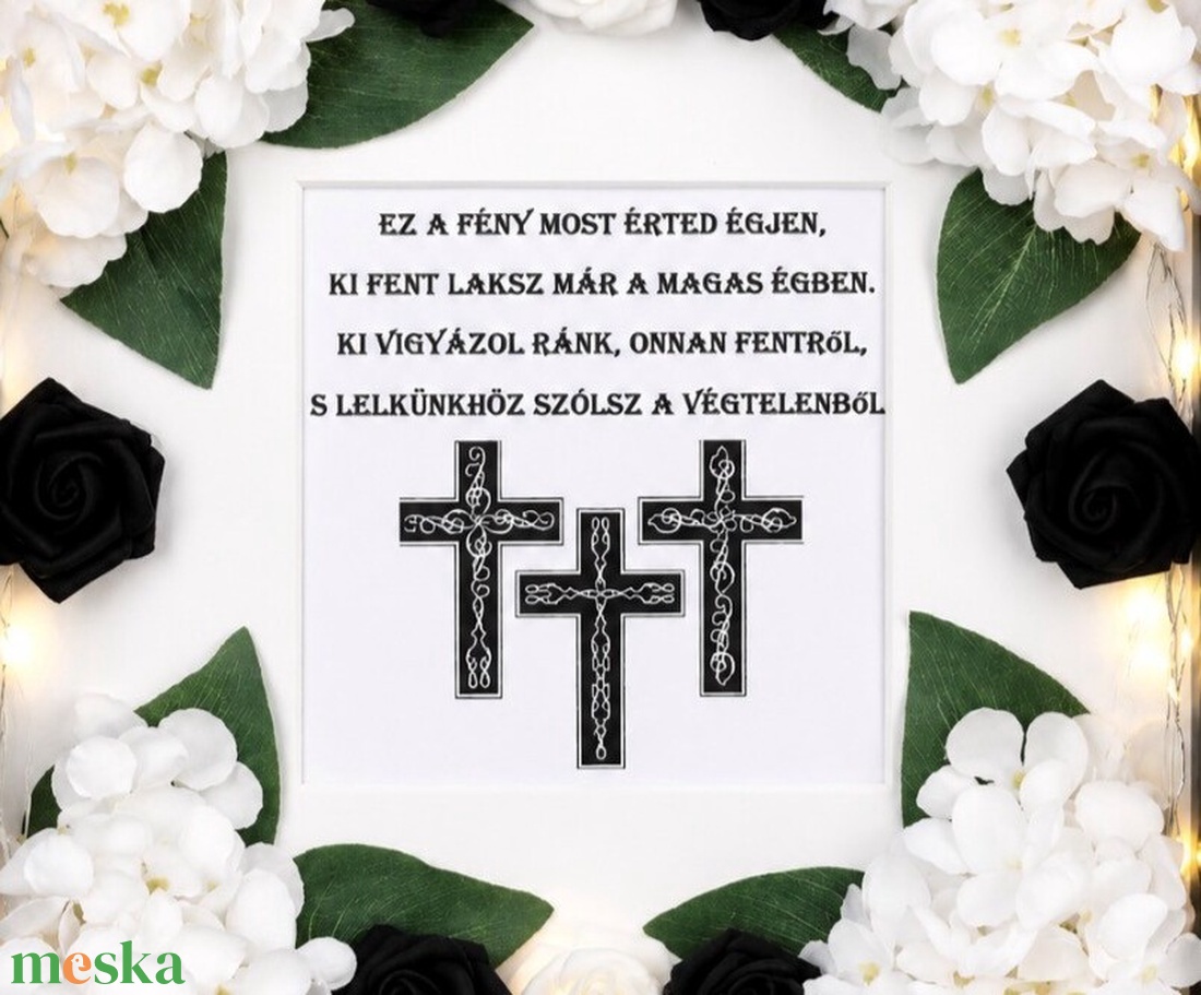 LED-es fekete-fehér emlékbox � elegáns kegyeleti dekor - otthon & életmód - vallás - temetkezési tárgy - sírdísz, kegyeleti dísz - Meska.hu