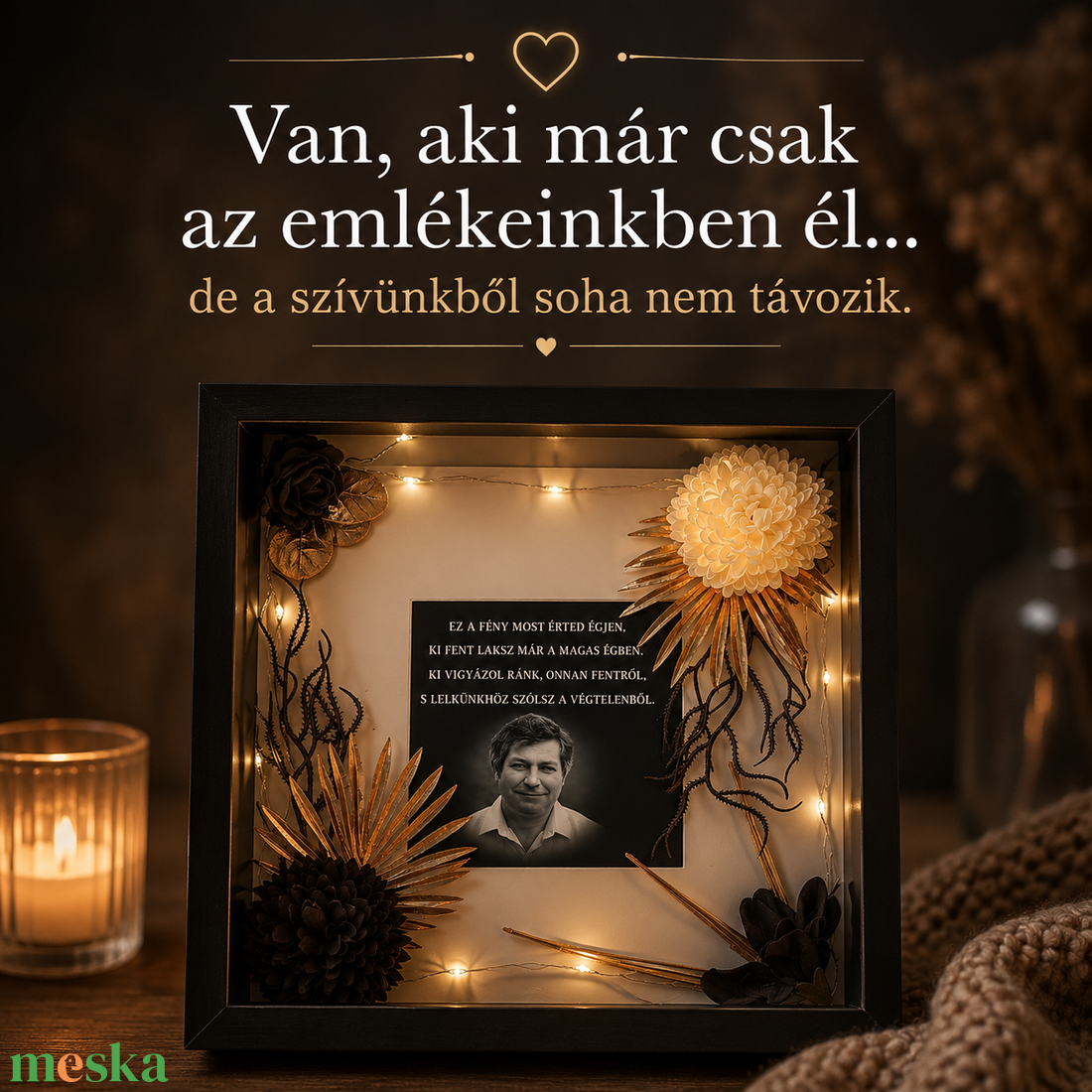 Emlékfény Box � Egyedi fényképes emlékdoboz LED világítással szeretteink emlékére - otthon & életmód - vallás - temetkezési tárgy - sírdísz, kegyeleti dísz - Meska.hu
