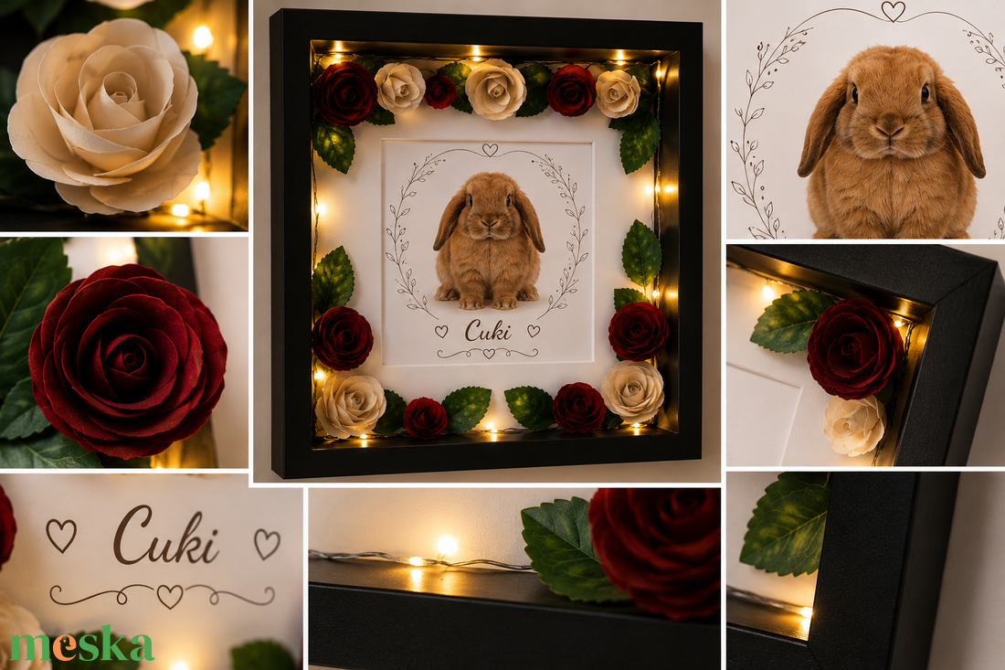 Kisállat Emlékfény Box � Háncsvirág díszítéssel - otthon & életmód - vallás - temetkezési tárgy - kisállat temetkezés - Meska.hu