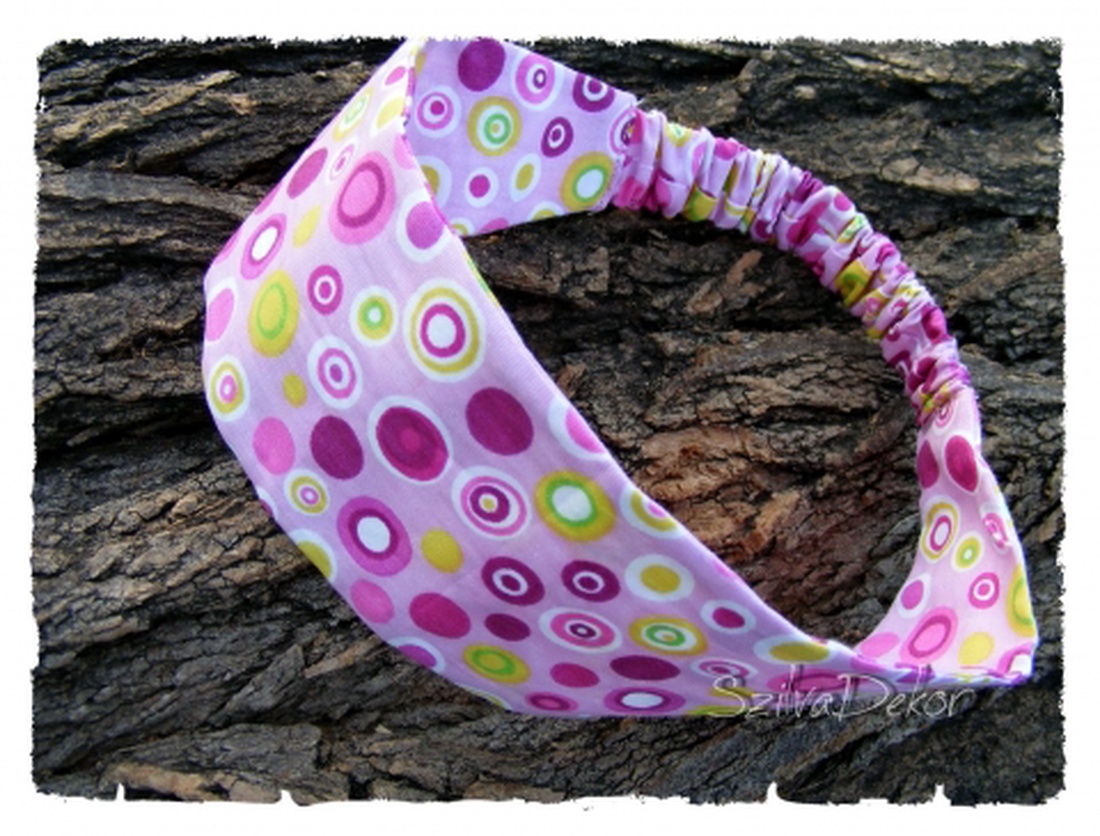 Textil hajpánt gumival- pöttyös -  - Meska.hu