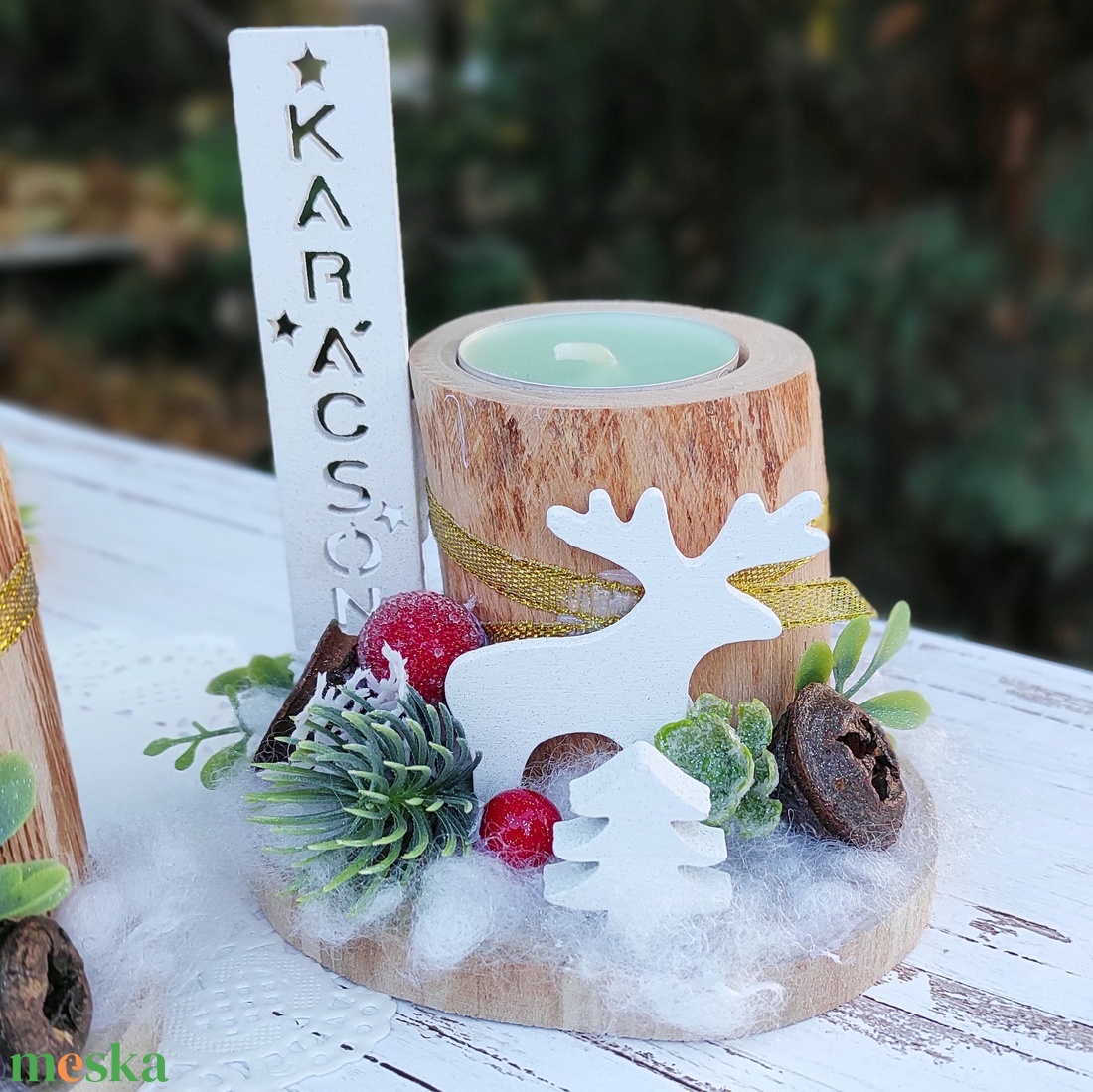 Karácsonyi rénszarvasos farönk mécsestartó - otthon & életmód - dekoráció - dísztárgy - Meska.hu Karácsonyi rénszarvasos farönk mécsestartó - otthon & életmód - dekoráció - dísztárgy - Meska.hu