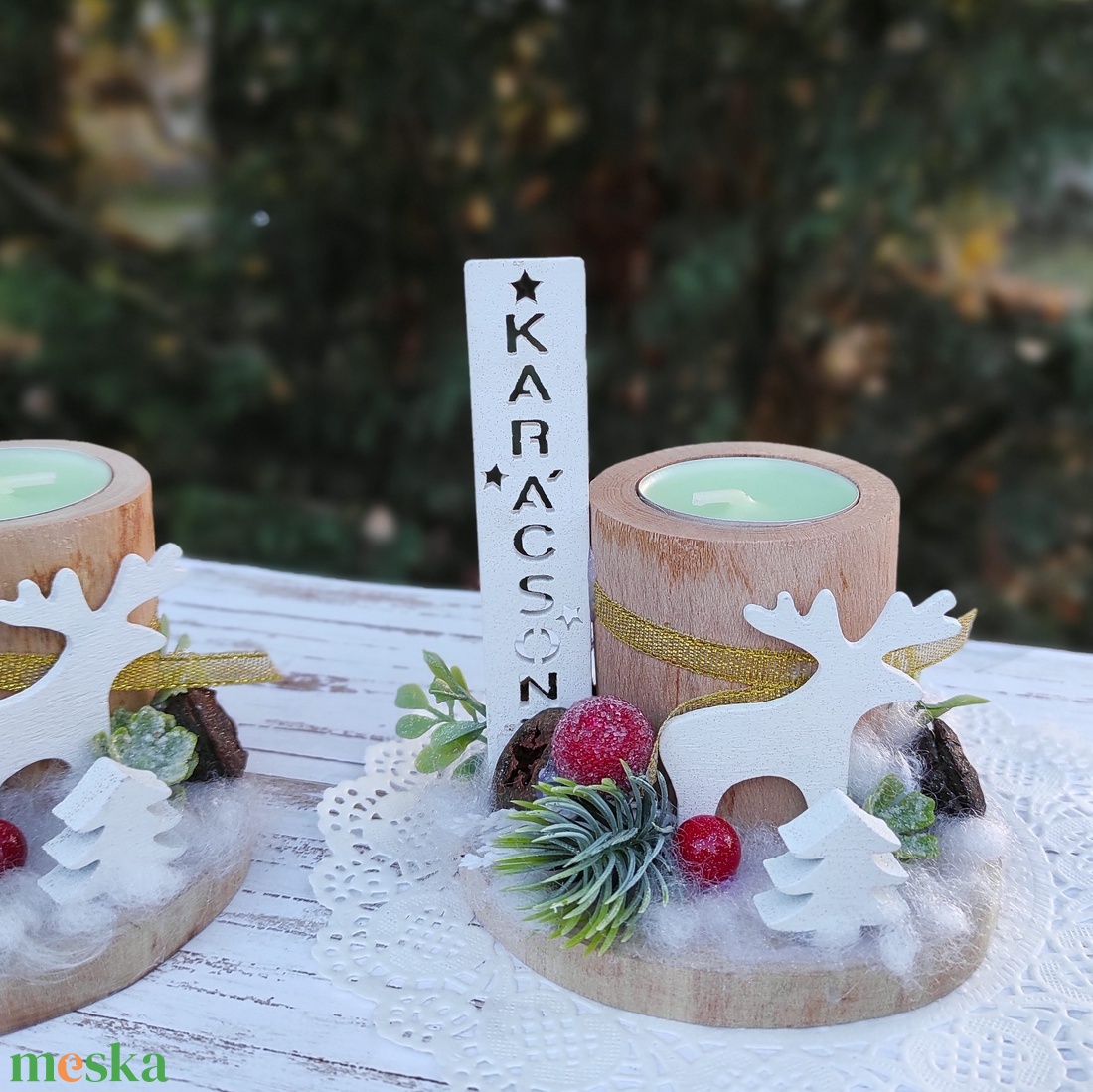 Karácsonyi rénszarvasos farönk mécsestartó - otthon & életmód - dekoráció - dísztárgy - Meska.hu Karácsonyi rénszarvasos farönk mécsestartó - otthon & életmód - dekoráció - dísztárgy - Meska.hu