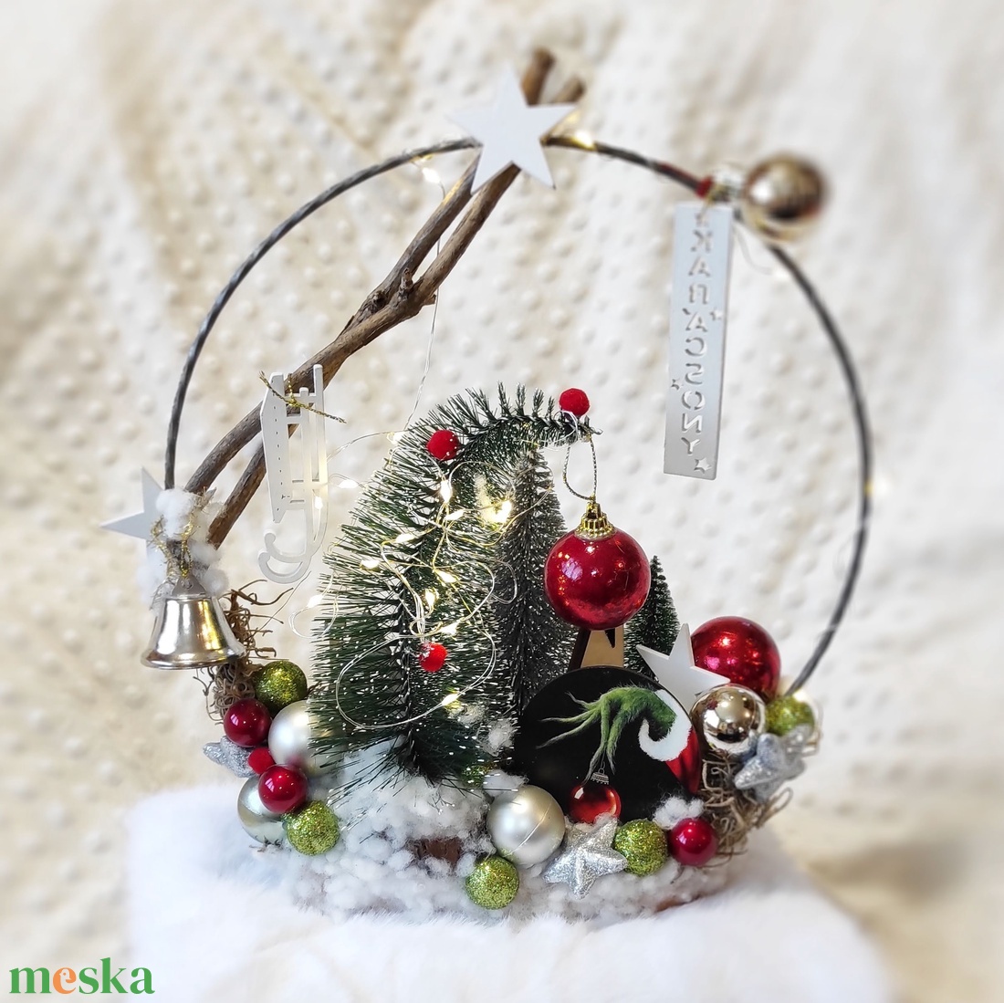 Karácsonyi kör alapú dekoráció Grincs - otthon & életmód - dekoráció - dísztárgy - Meska.hu Karácsonyi kör alapú dekoráció Grincs - otthon & életmód - dekoráció - dísztárgy - Meska.hu