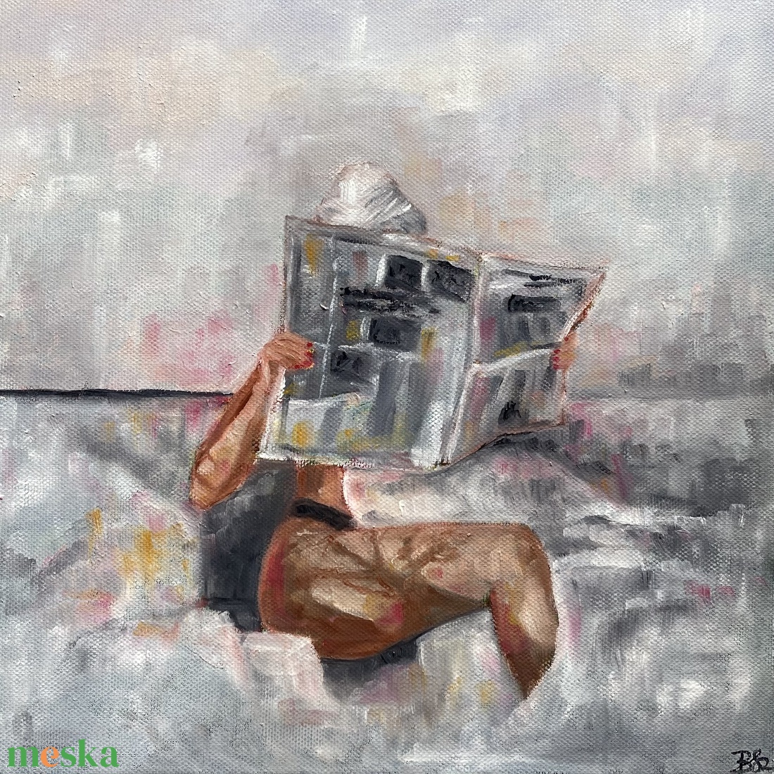 'Reggeli Rutin' olajfestmény - művészet - festmény - olajfestmény - Meska.hu