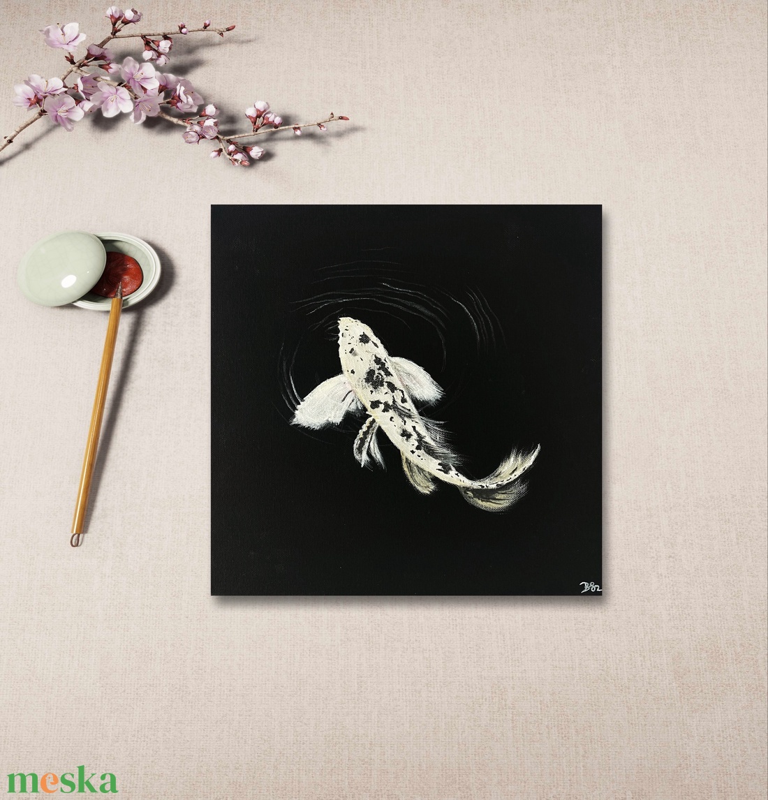 'Koi' akrilfestmény - művészet - festmény - akril - Meska.hu