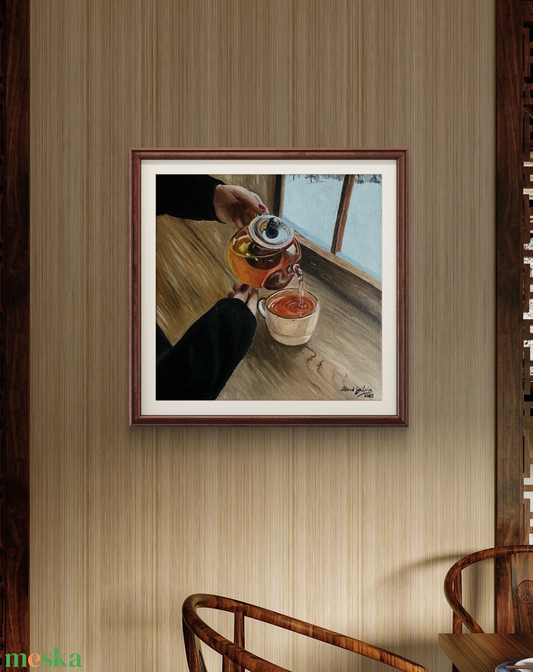 'Tea és Hó' olajfestmény - művészet - festmény - olajfestmény - Meska.hu