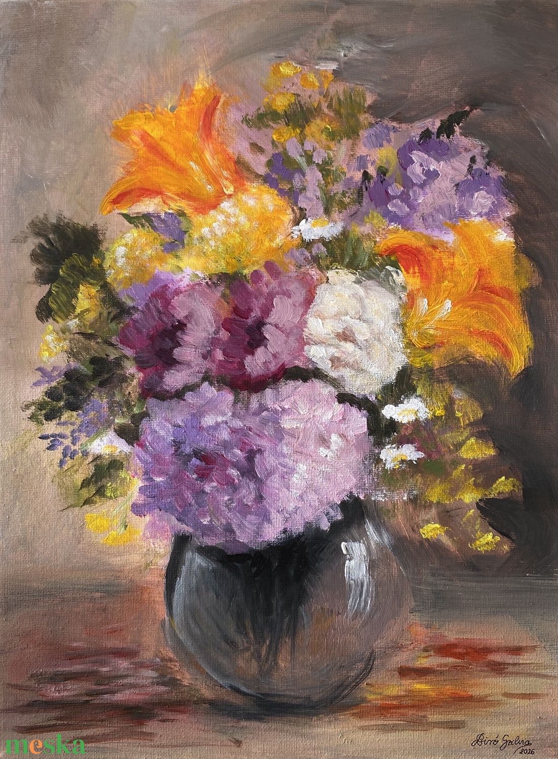 �Sziromszimfónia� virágok vázában akrilfestmény - művészet - festmény - akril - Meska.hu