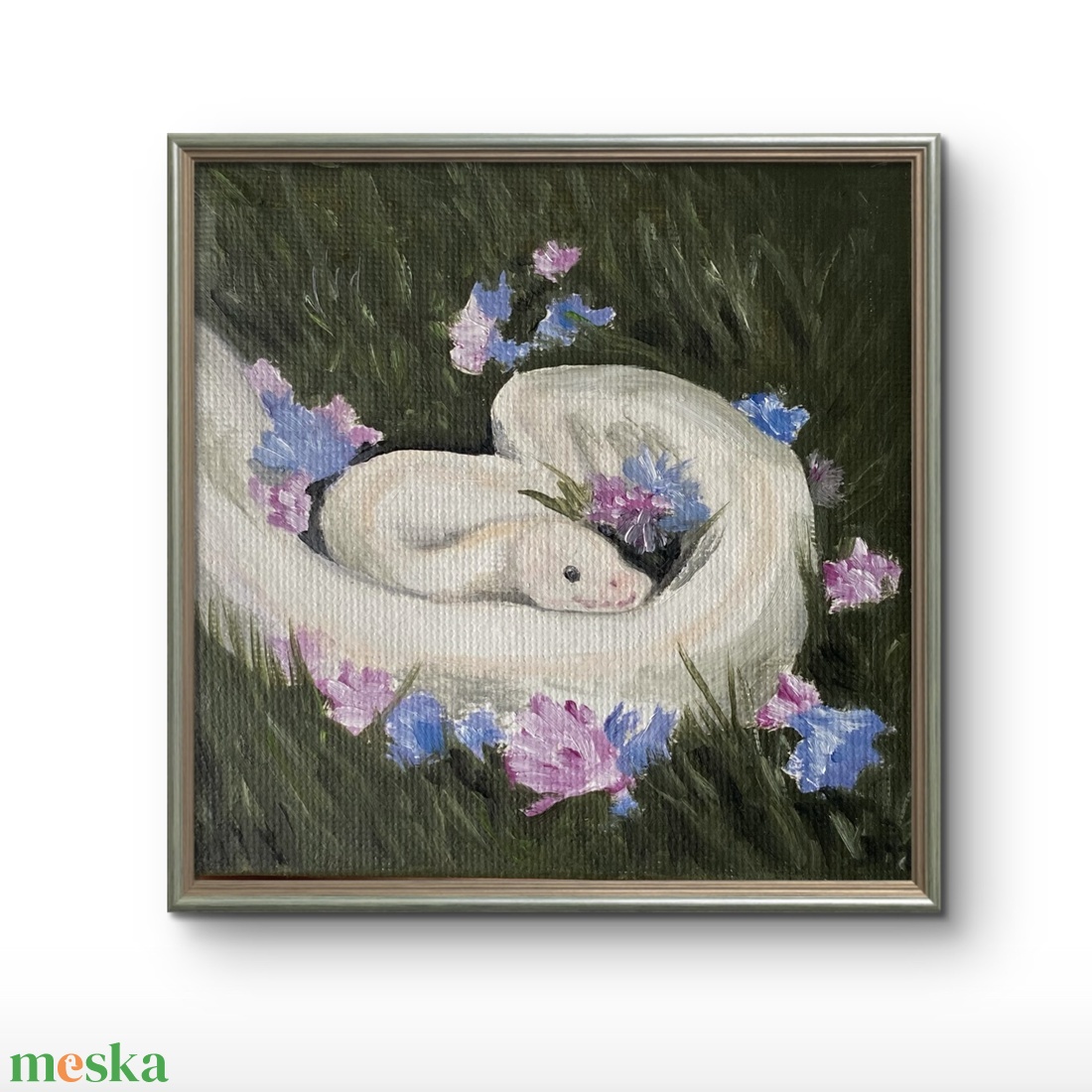 'Piton' mini olajfestmény 10x10 cm-es feszített vásznon - művészet - festmény - olajfestmény - Meska.hu