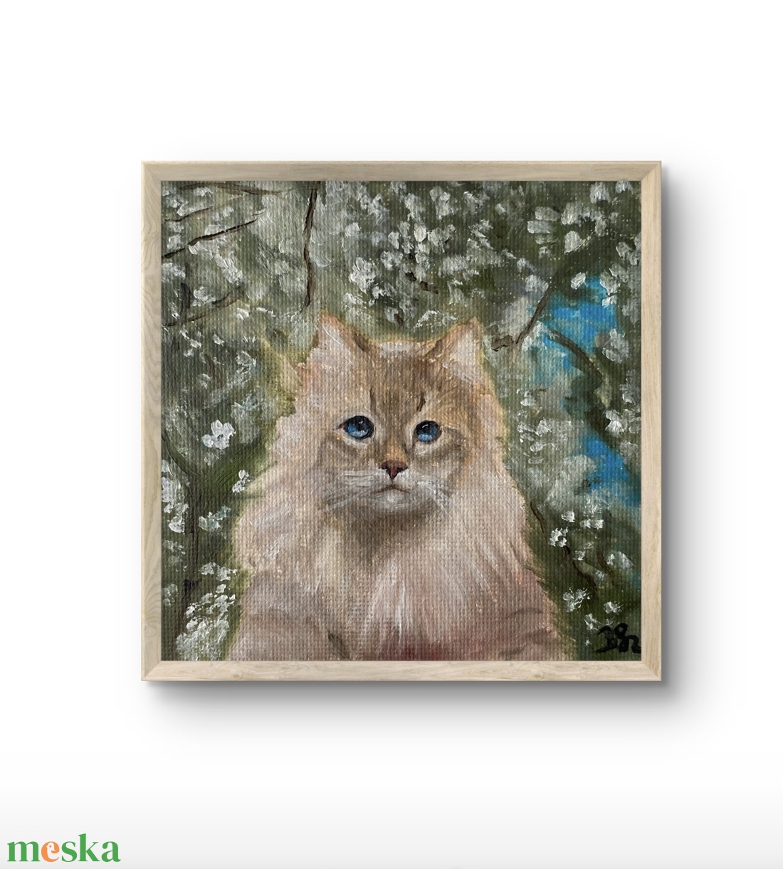 �Macska� 10x10 cm olajkép - művészet - festmény - olajfestmény - Meska.hu