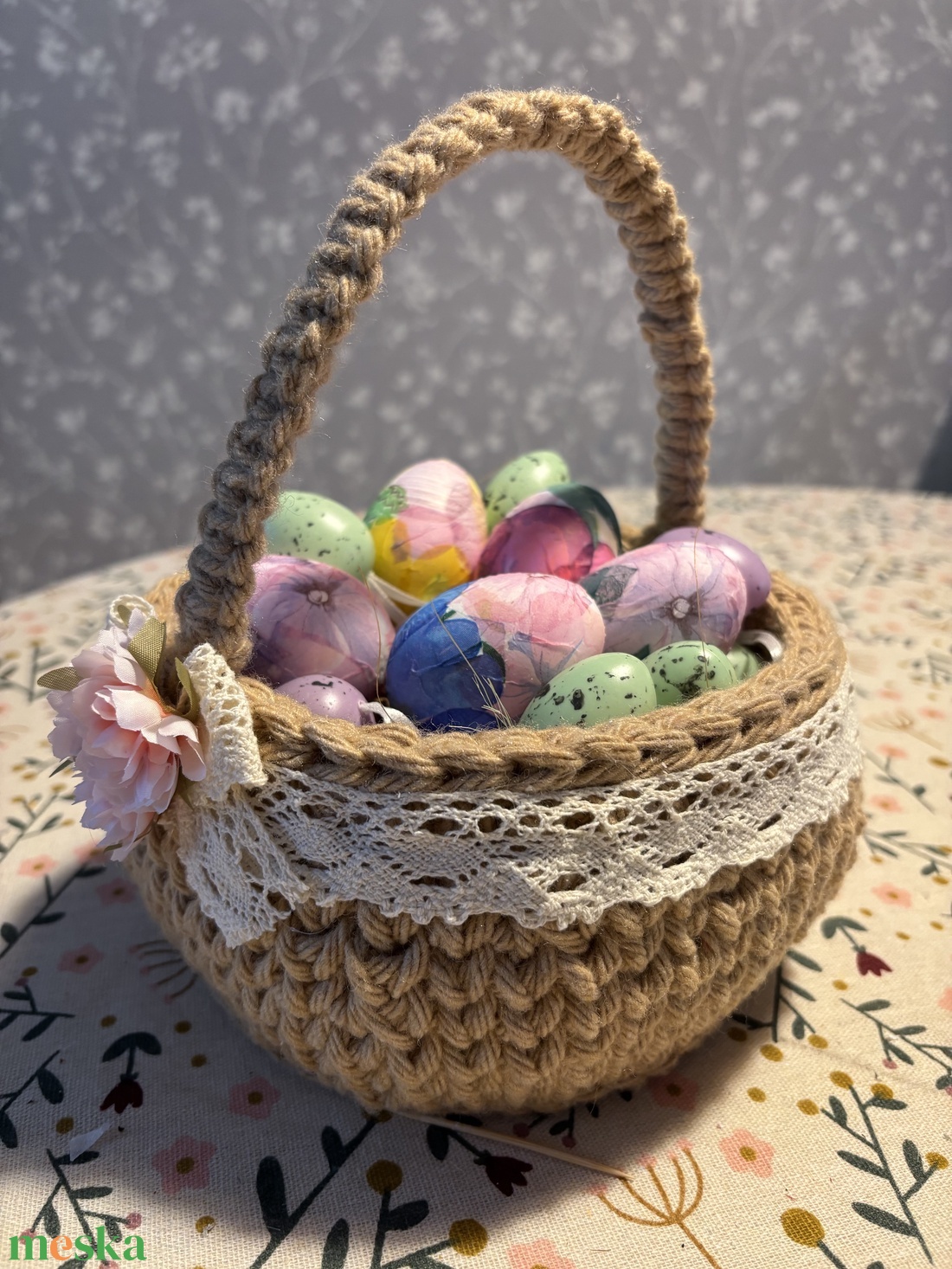 Tavaszi kosárka - otthon & életmód - dekoráció - asztal és polc dekoráció - dekorációs tál, tartó - Meska.hu