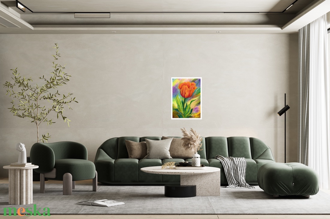 Tulipánvarázs akvarell festmény (nyomat), nappali, étkező, hálószoba, dekor, fali kép - művészet - festmény - akvarell - Meska.hu