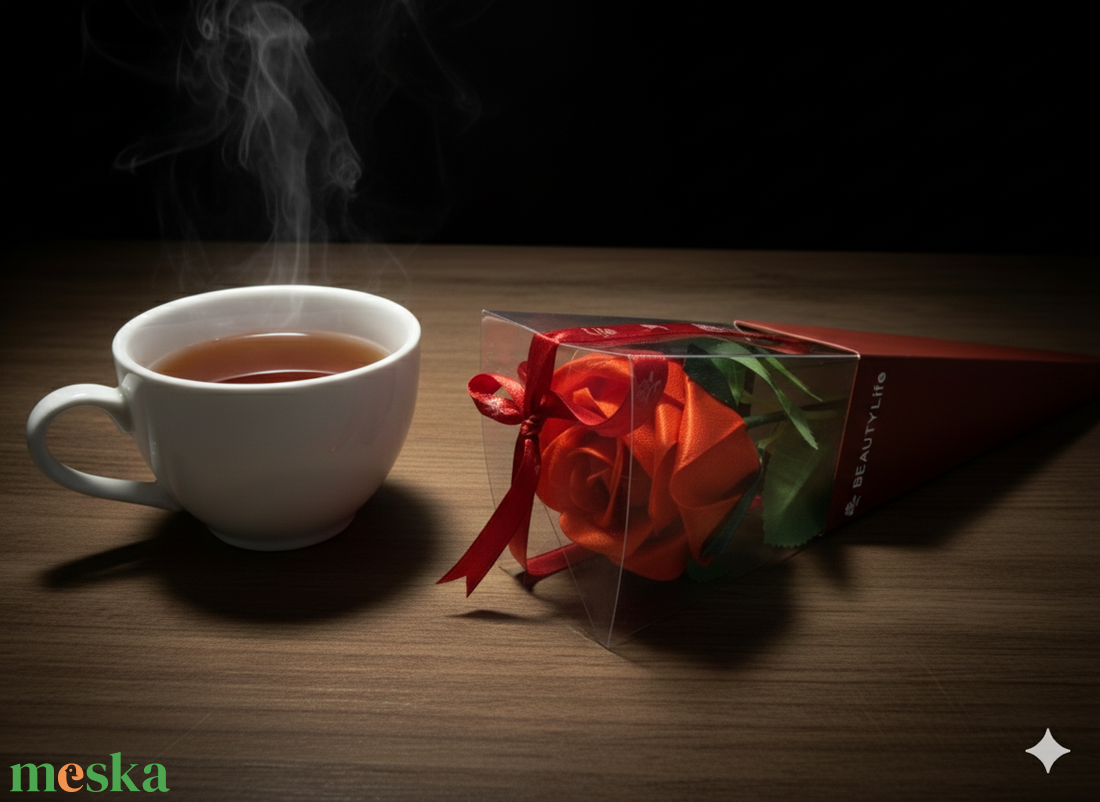 Szatén örökrózsa díszdobozban - otthon & életmód - virágdekoráció - virágok - szálas virág - Meska.hu