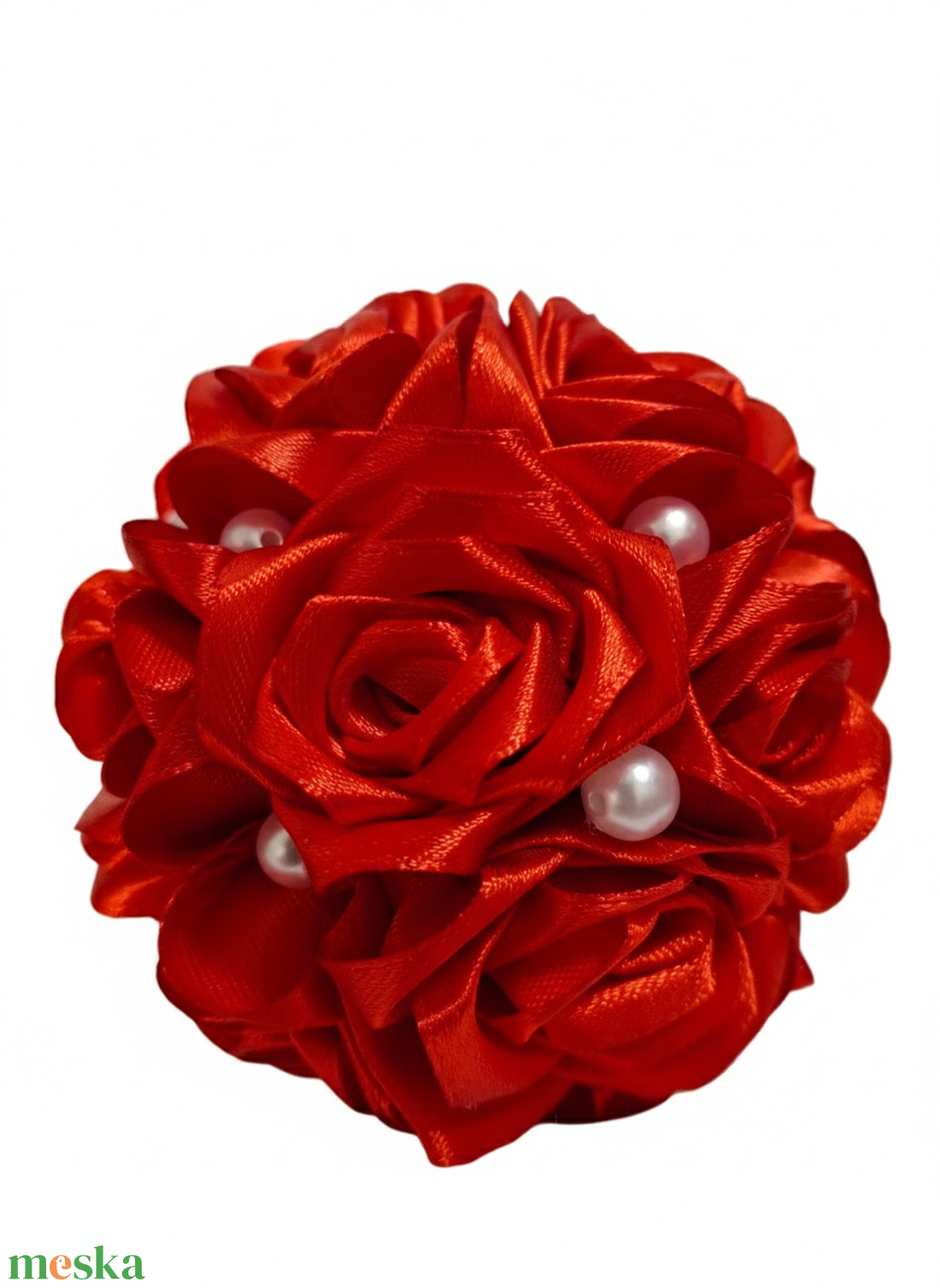 Szatén örökrózsalabda - otthon & életmód - dekoráció - fali és függő dekoráció - függődísz - Meska.hu