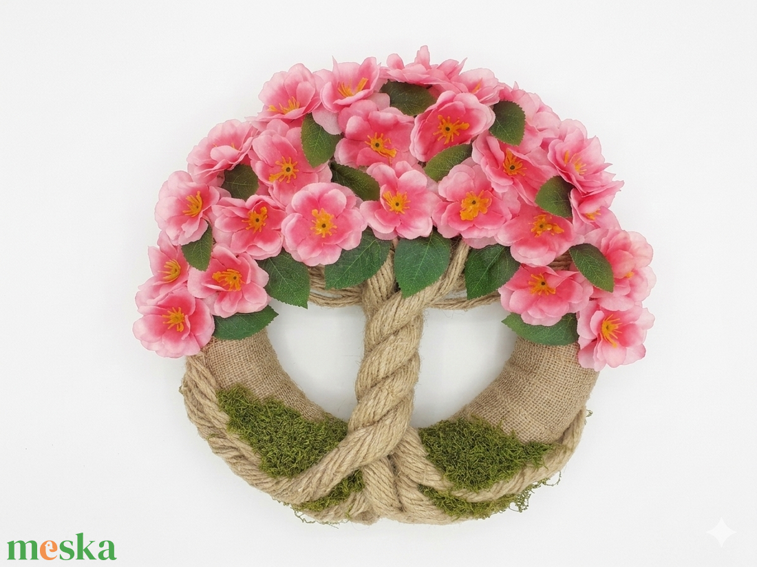 Életfa koszorú, ajtódísz-cseresznyevirág - otthon & életmód - dekoráció - ajtó- és ablak dekoráció - ajtódísz & kopogtató - Meska.hu