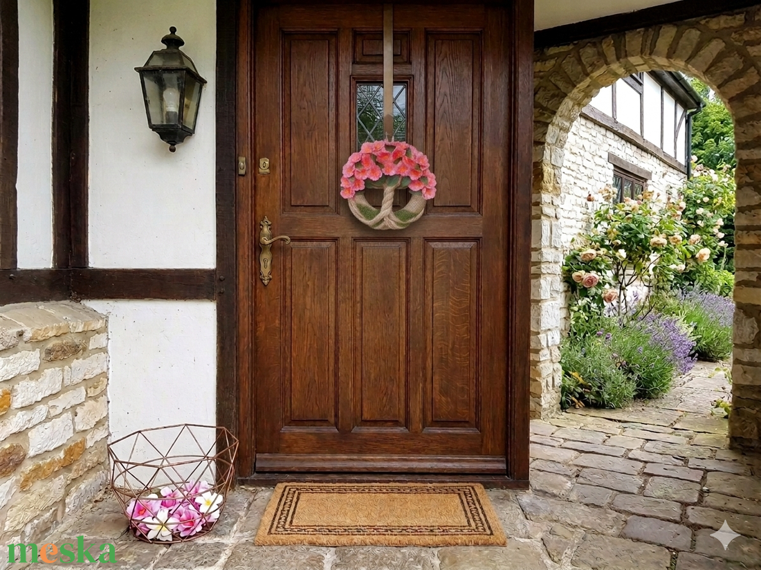 Életfa koszorú, ajtódísz-cseresznyevirág - otthon & életmód - dekoráció - ajtó- és ablak dekoráció - ajtódísz & kopogtató - Meska.hu