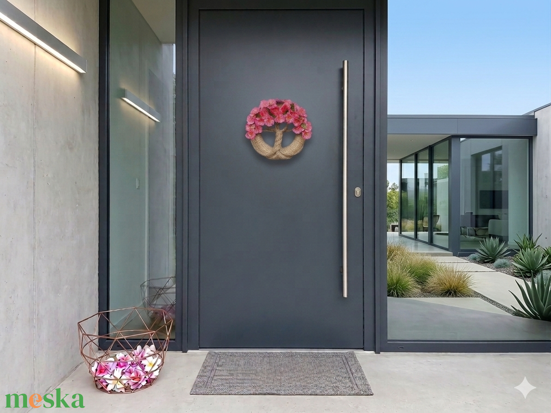 Életfa koszorú, ajtódísz-cseresznyevirág - otthon & életmód - dekoráció - ajtó- és ablak dekoráció - ajtódísz & kopogtató - Meska.hu