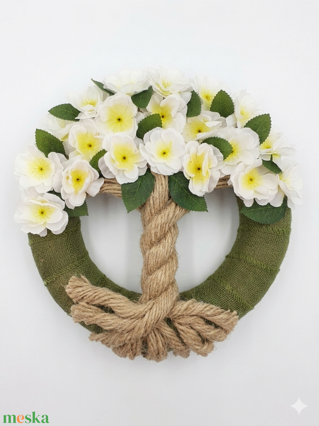 Életfa koszorú, ajtódísz-fehér - otthon & életmód - dekoráció - ajtó- és ablak dekoráció - ajtódísz & kopogtató - Meska.hu