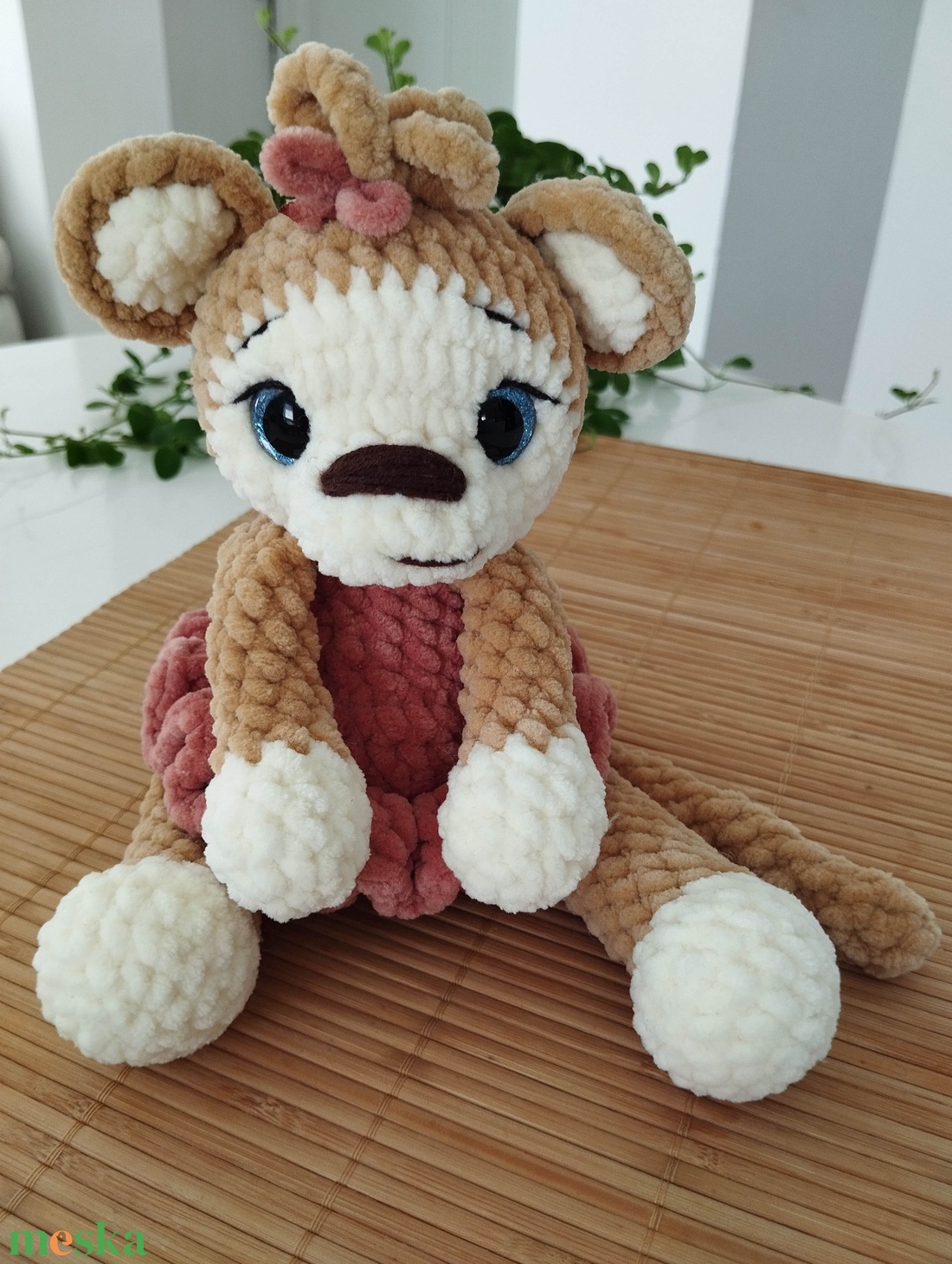 Horgolt balerina majom - játék & sport - plüssállat & játékfigura - majom - Meska.hu