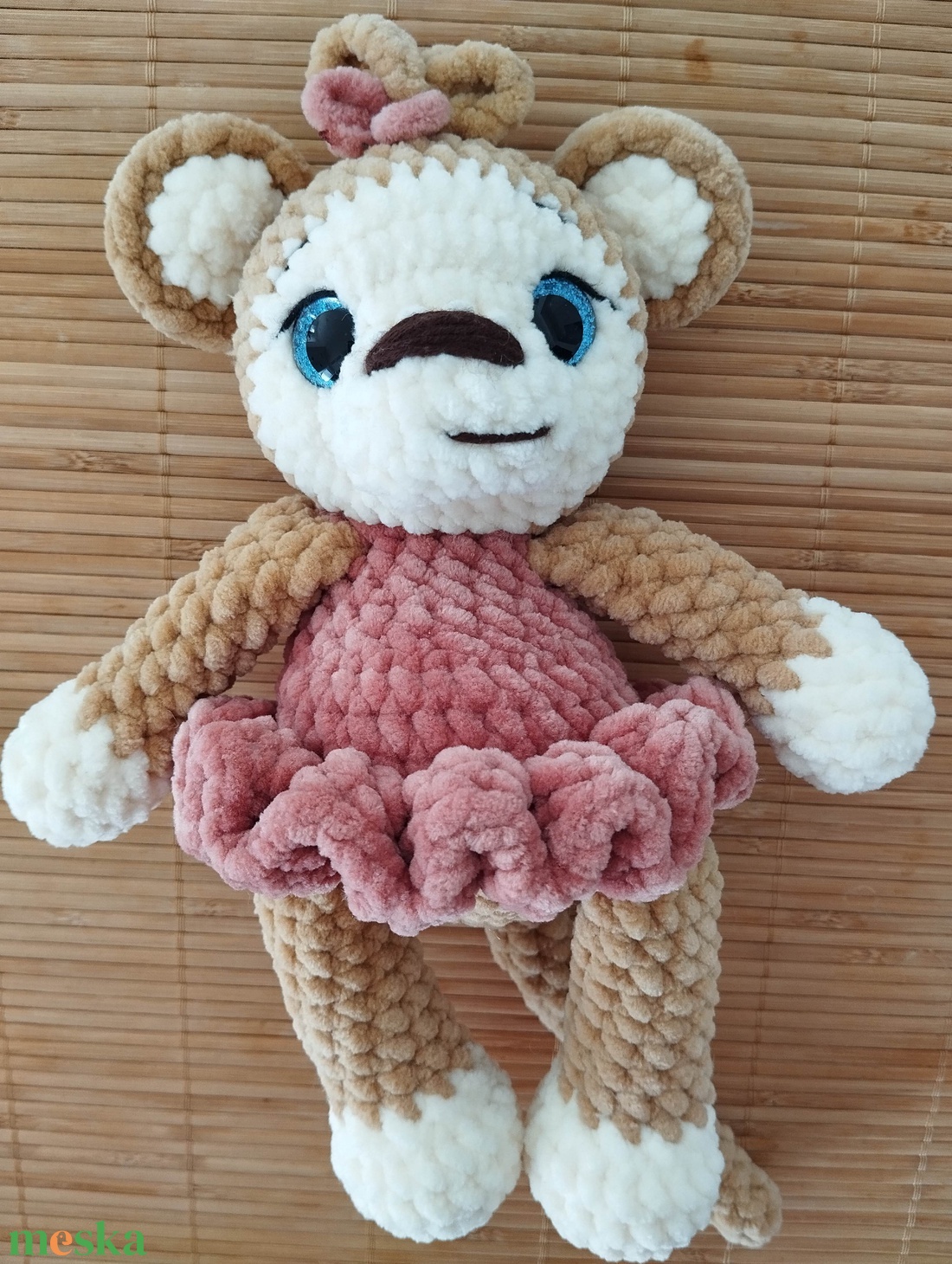 Horgolt balerina majom - játék & sport - plüssállat & játékfigura - majom - Meska.hu