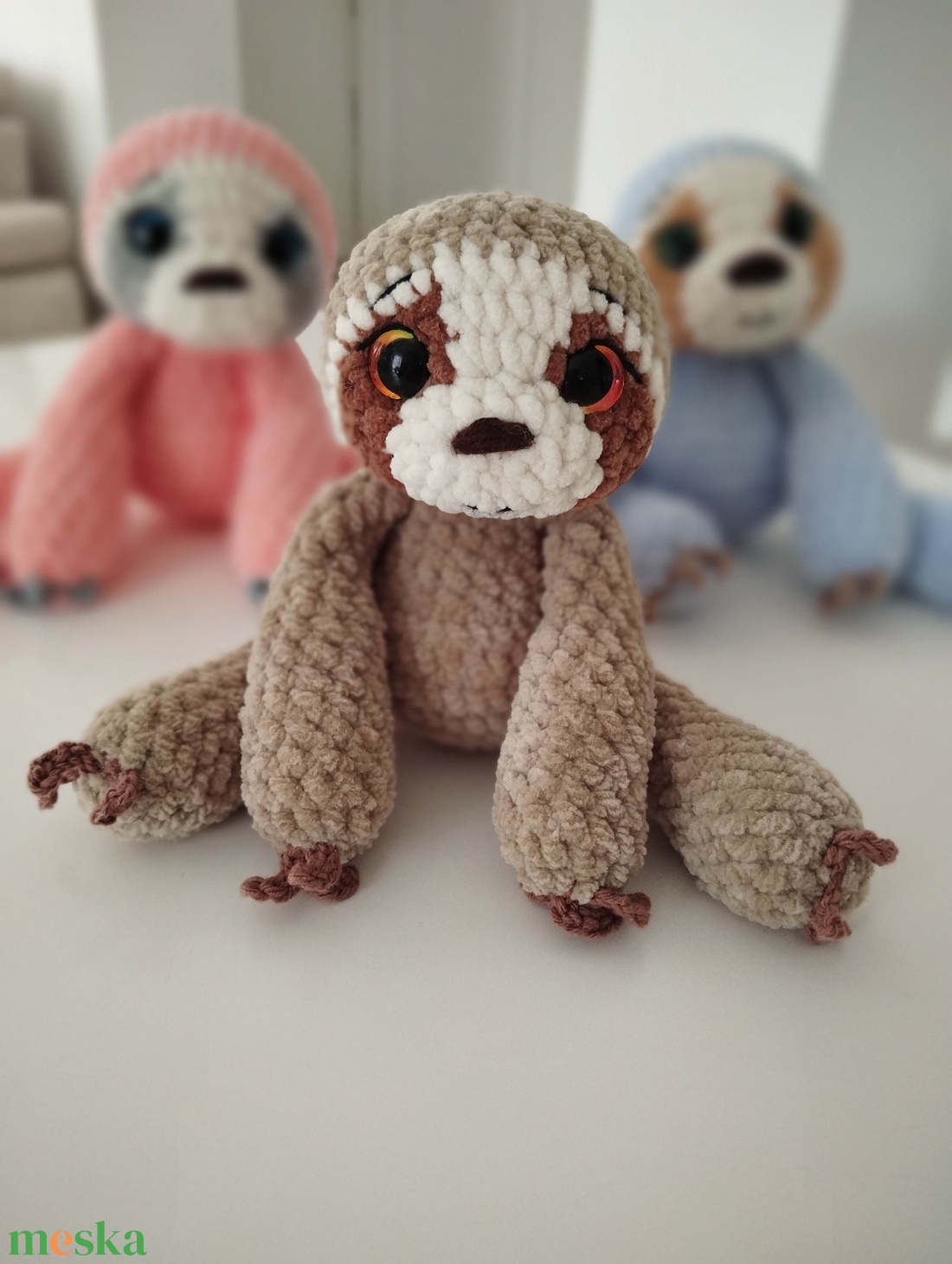 Horgolt lajhár baba  - játék & sport - plüssállat & játékfigura - más figura - Meska.hu