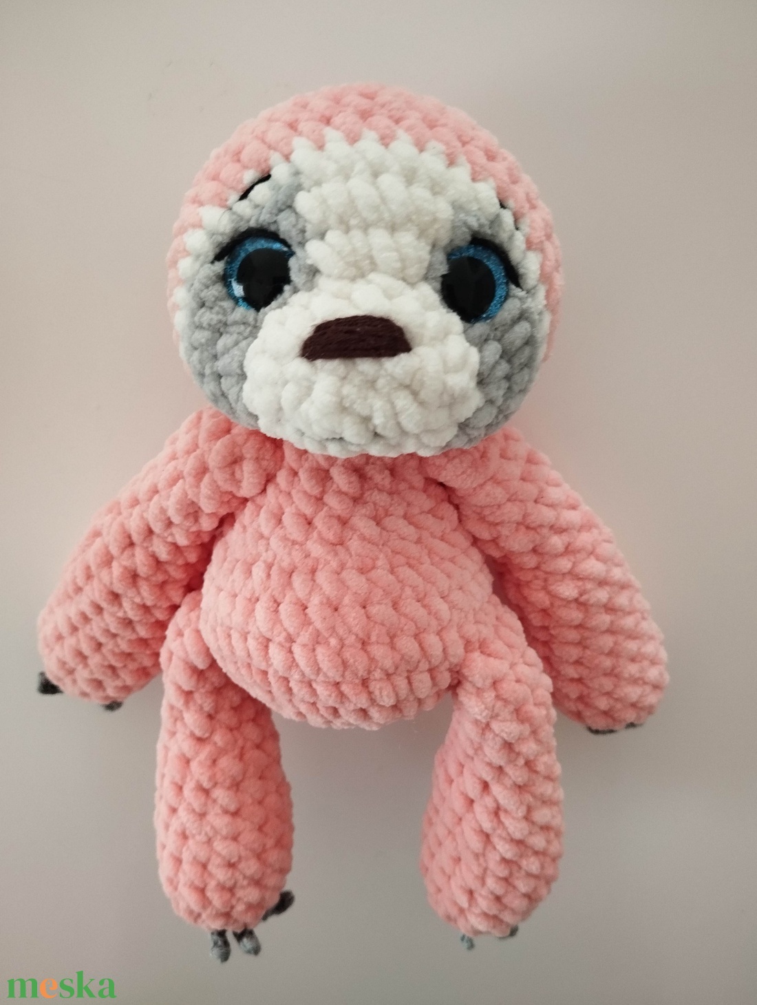 Horgolt rózsaszín lajhár baba  - játék & sport - plüssállat & játékfigura - más figura - Meska.hu
