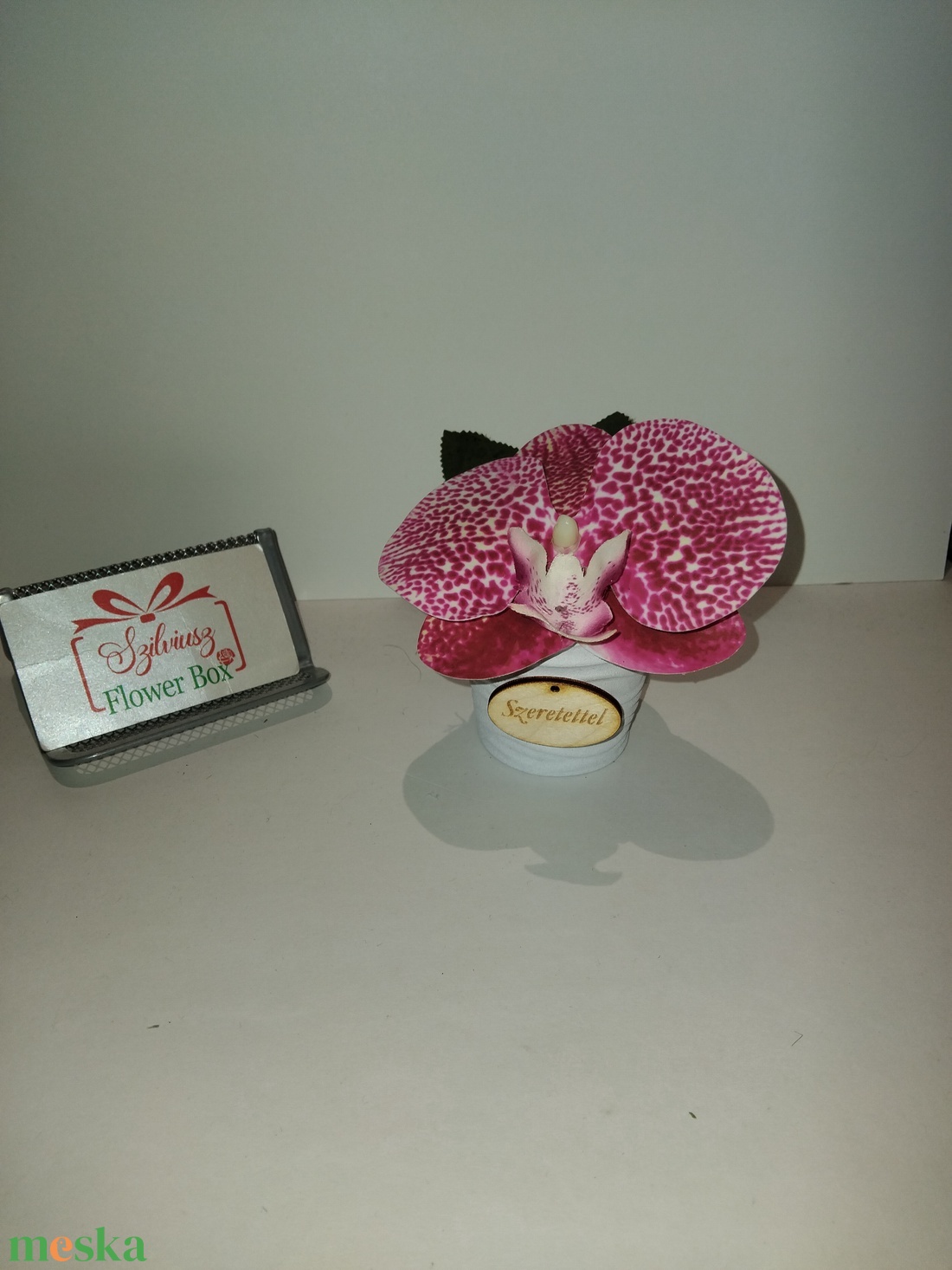 Real Touch Orchidea mini kaspóban - esküvő - emlék & ajándék - köszönőajándék - Meska.hu