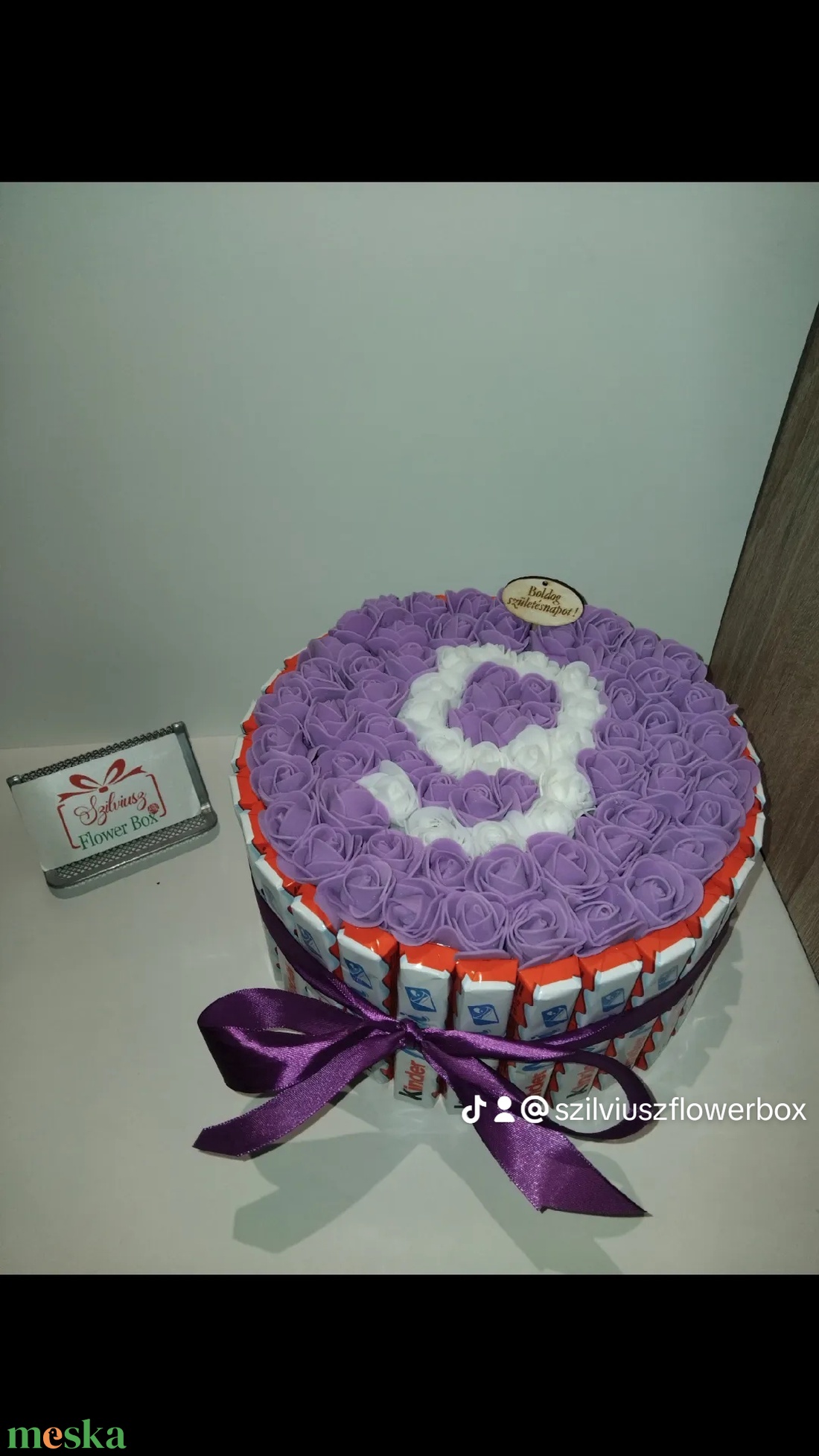 Számos habrózsavirágbox csokival - otthon & életmód - dekoráció - virágdísz és tartó - virágbox, virágdoboz - Meska.hu