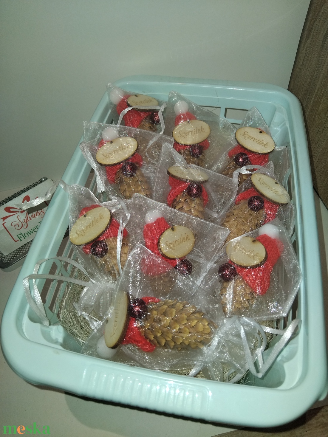  Szerelmes Tobozmanók  - otthon & életmód - dekoráció - asztal és polc dekoráció - asztaldísz - Meska.hu