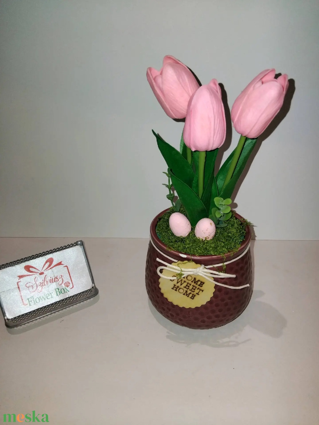 Tulipános asztaldísz -Rózsaszín - otthon & életmód - dekoráció - asztal és polc dekoráció - asztaldísz - Meska.hu