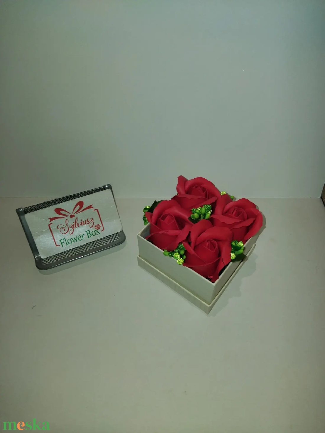 Szappanrózsa mini boxban - otthon & életmód - dekoráció - asztal és polc dekoráció - asztaldísz - Meska.hu