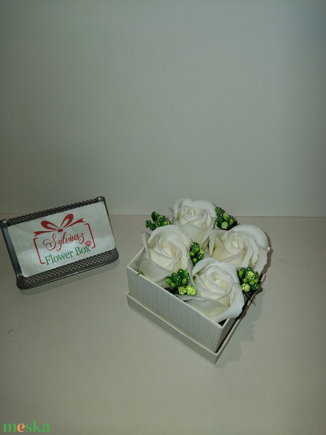 Szappanrózsa mini boxban - otthon & életmód - dekoráció - asztal és polc dekoráció - asztaldísz - Meska.hu